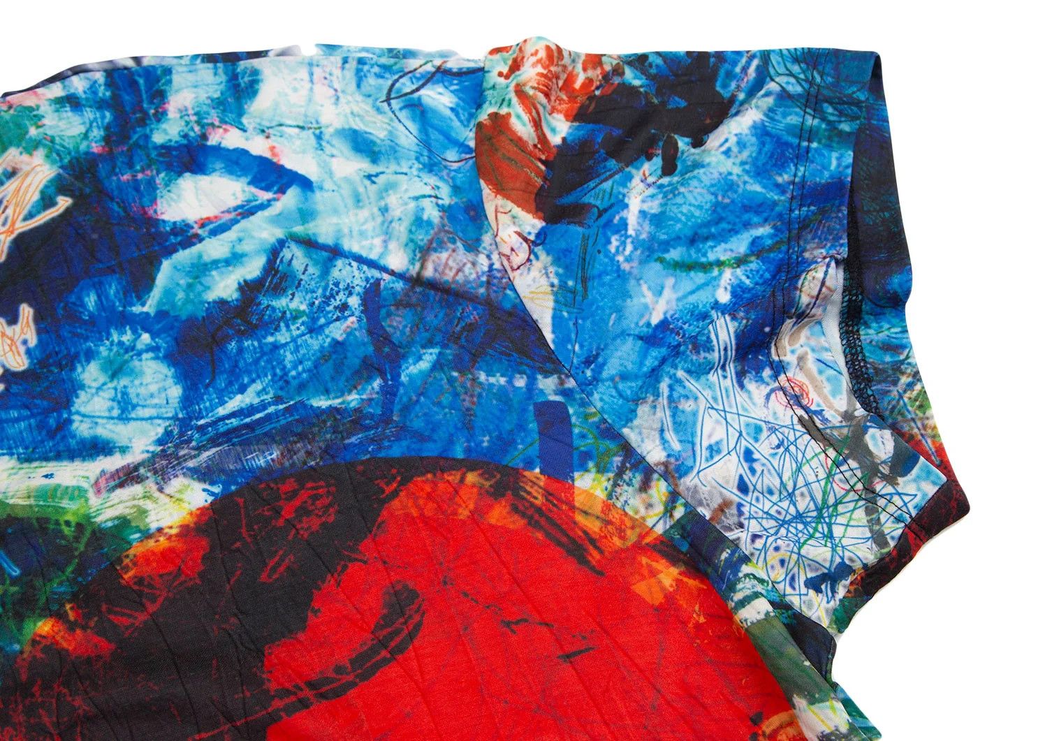 Issey Miyake Graphic Print Pleats T-Shirt in Blue Multi Color Size US M / EU 48-50 / 2 - 4 Thumbnail