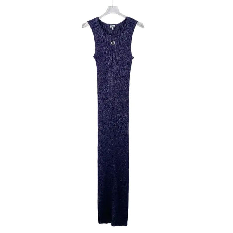Loewe Loewe Deep Blue Fitted Dress 0089 Size S / US 4 / IT 40 - 1 Thumbnail