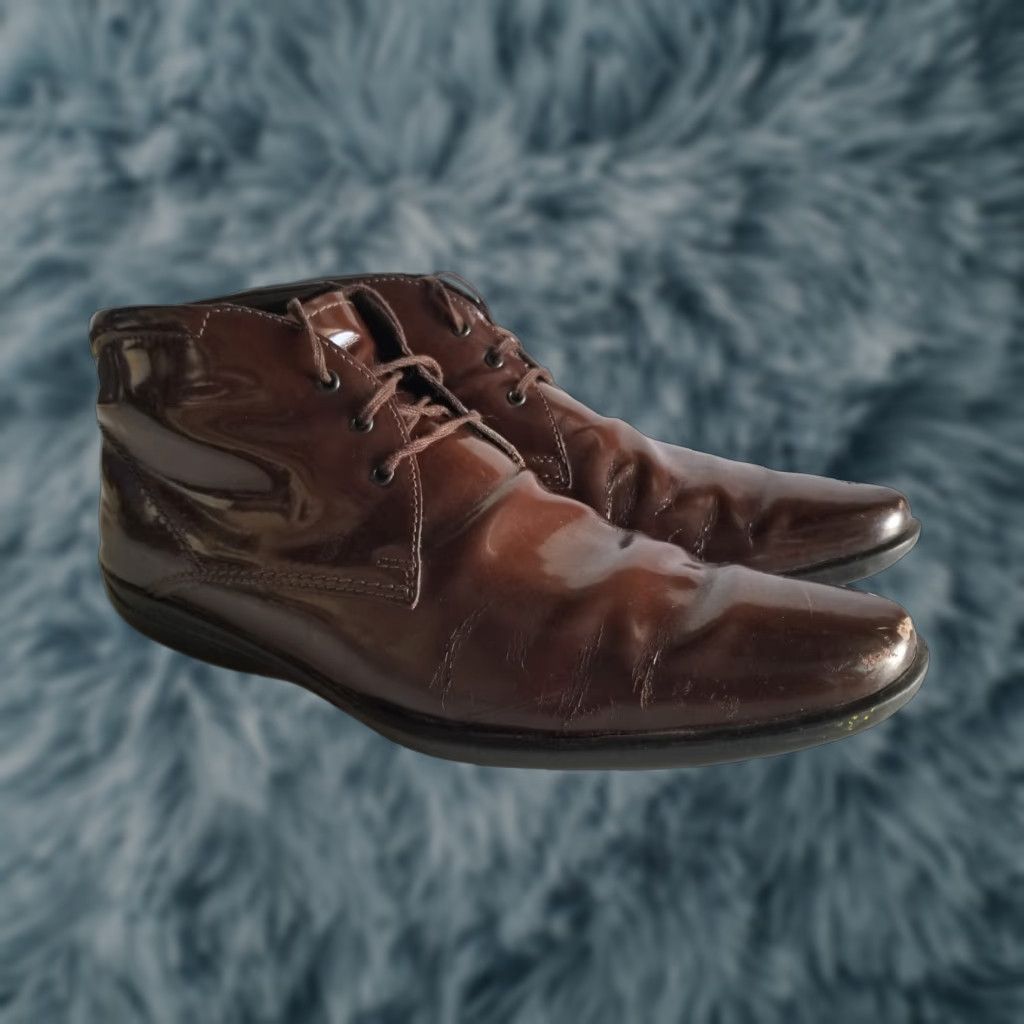 Vintage Tod’s Chukka Boots Mens 8.5 9 Brown Suede Ankle Lace Up Chelsea Mid Top Leather Lining Sheepskin Comfort Slips Resistant Size US M / EU 48-50 / 2 - 1 Thumbnail