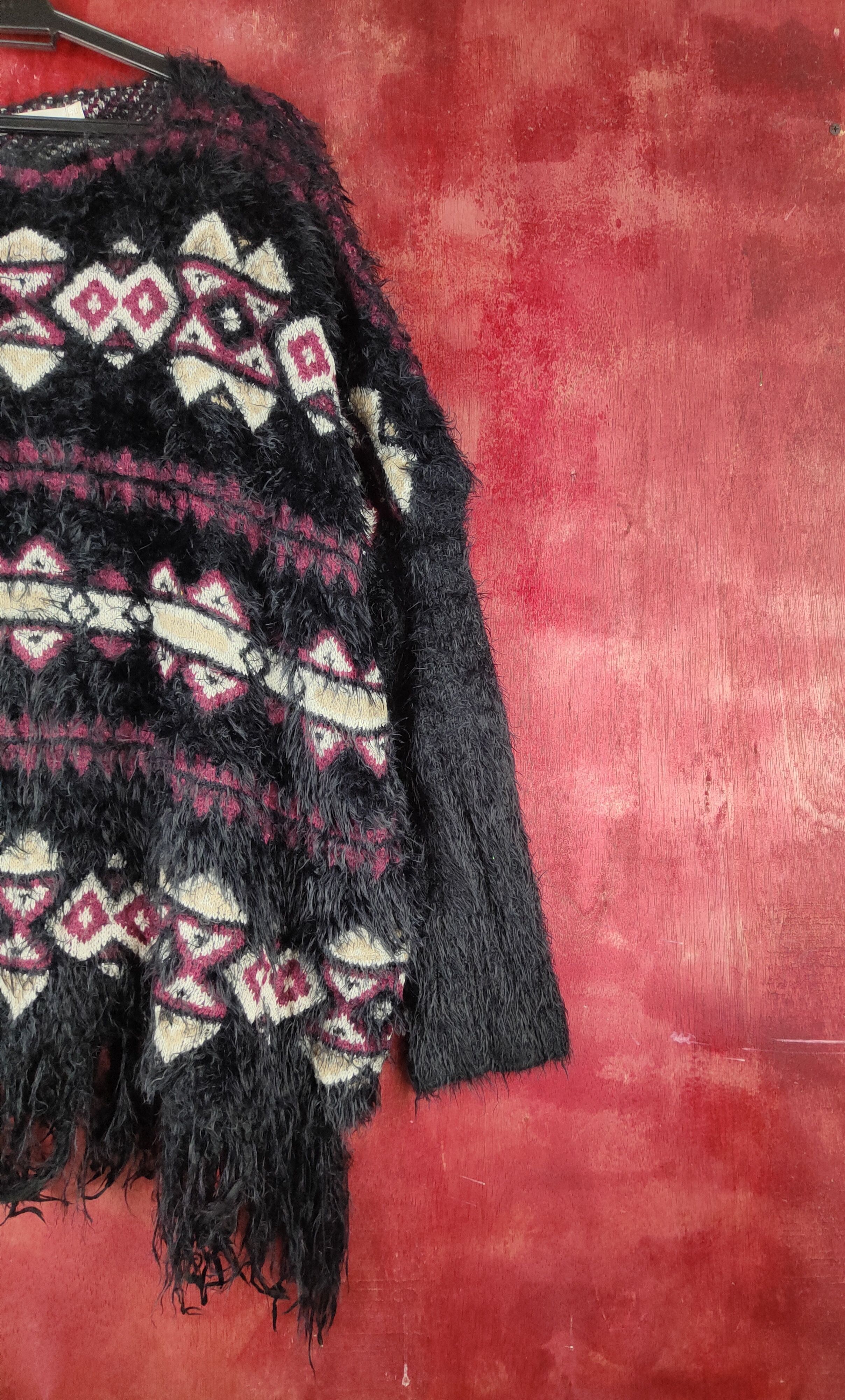 Japanese Brand × Vintage Cherry Paris Black Fur Mohair Knitwear like Kris van Design Size XXL / US 16-18 / IT 52-54 - 5 Thumbnail