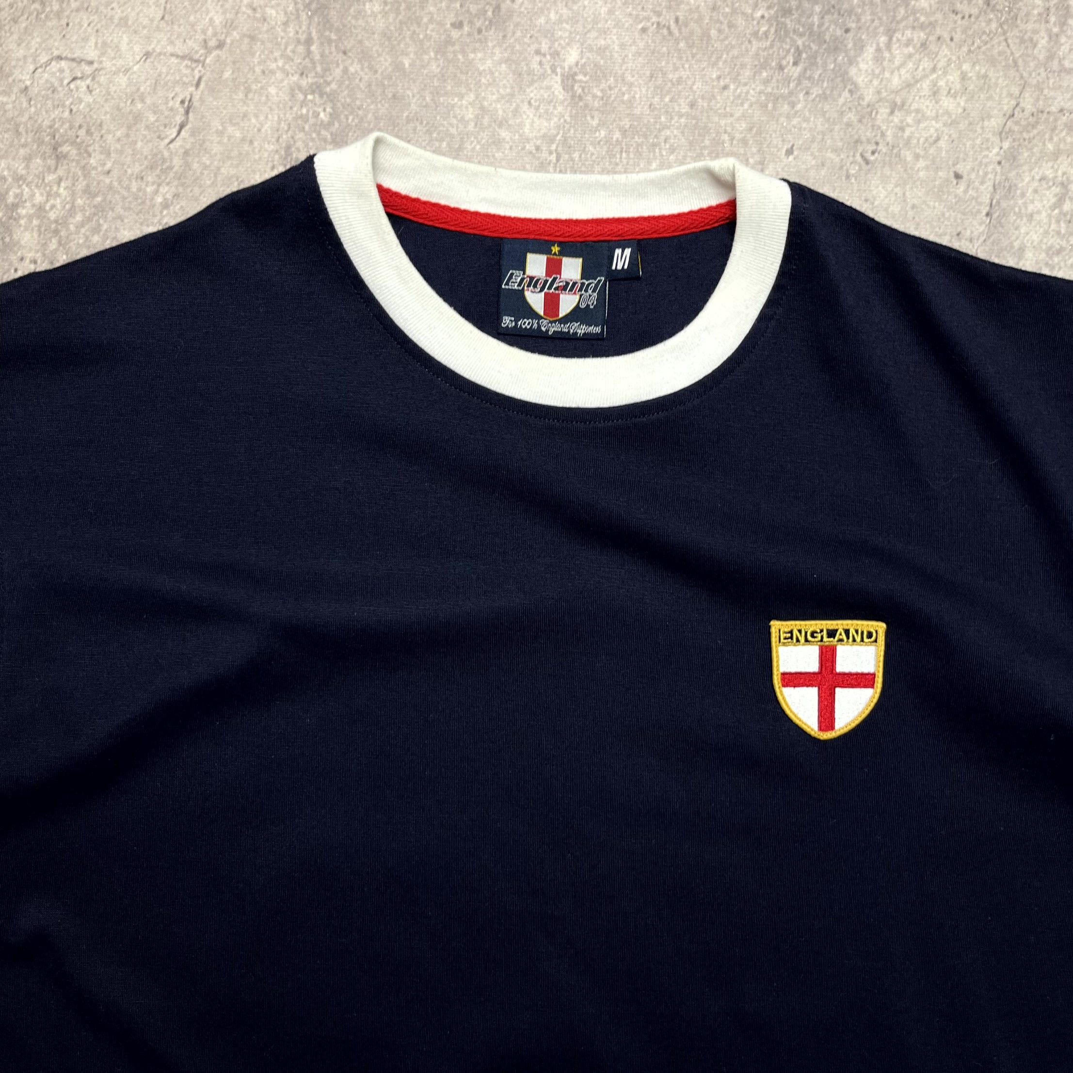 Vintage England Football T-Shirt Logo Cotton Navy Blue Size M Size US M / EU 48-50 / 2 - 5 Thumbnail