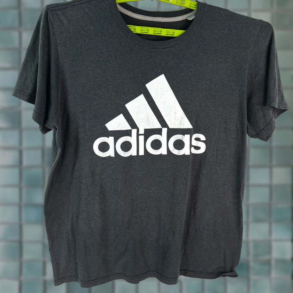Adidas Adidas Shirt Mens Climate Control Black Casual Big Logo XL T Shirt Gray Size US XL / EU 56 / 4 - 1 Thumbnail