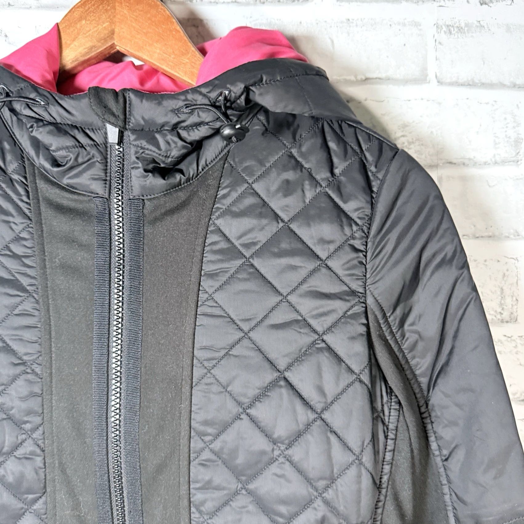 Vintage Golftini Black Nylon Blend Full Zip Hooded Light Quilted Puffer Jacket Womens S Size S / US 4 / IT 40 - 2 Thumbnail