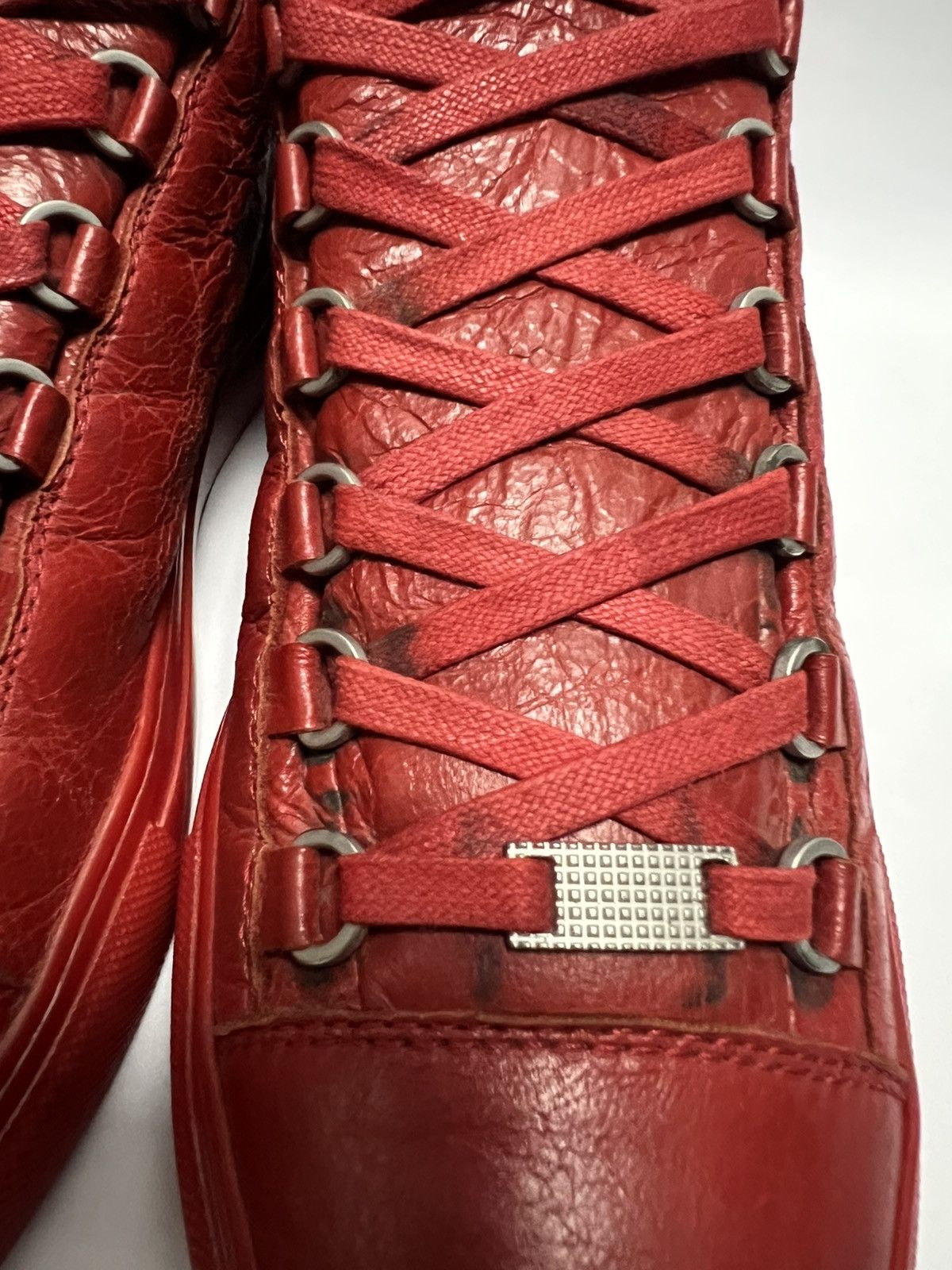 Balenciaga Balenciaga - Arena Red Leather High Top Sneakers Size US 7 / EU 40 - 13 Thumbnail