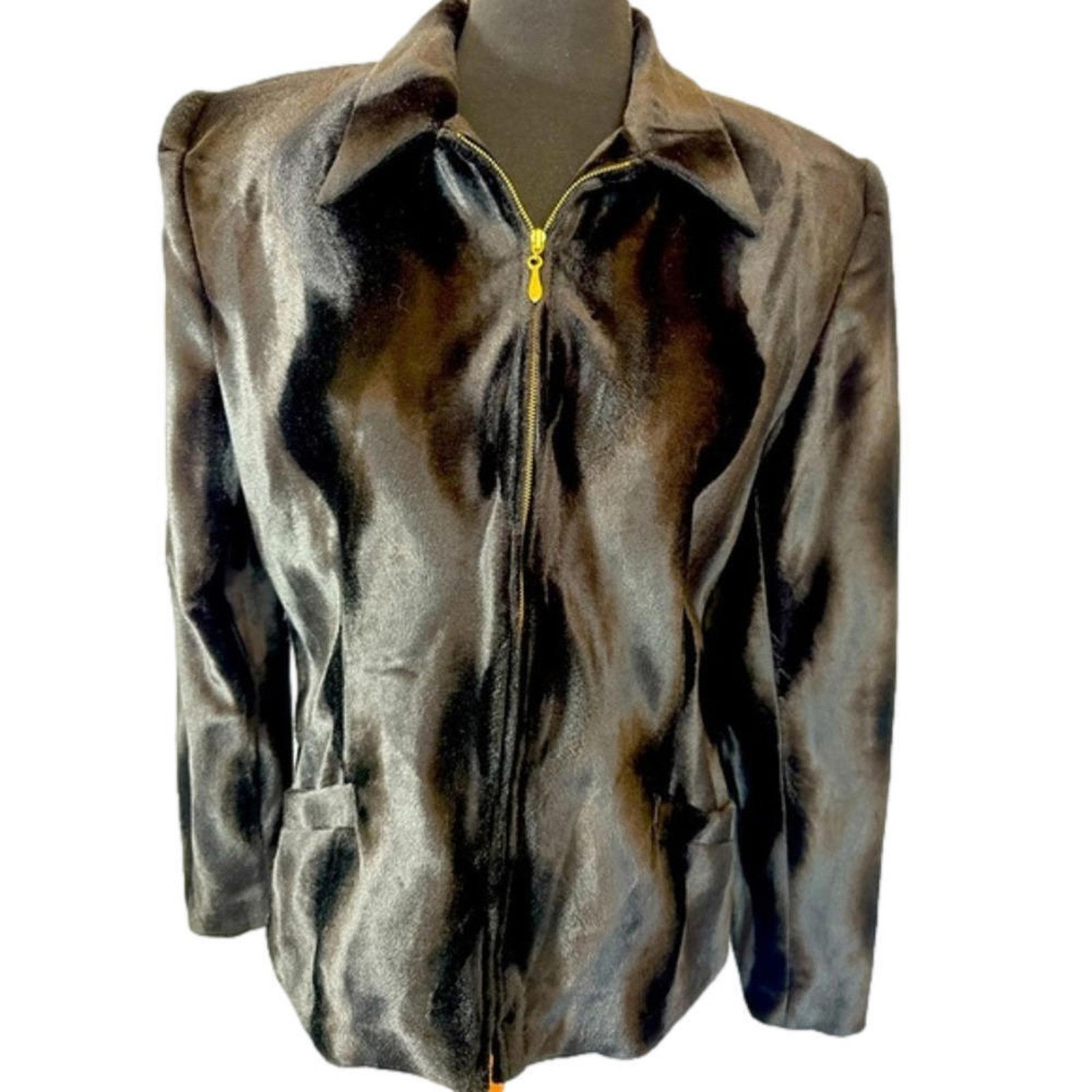 Designer Veleno Sportswear Vintage Faux Fur Jacket - Medium Size M / US 6-8 / IT 42-44 - 1 Thumbnail