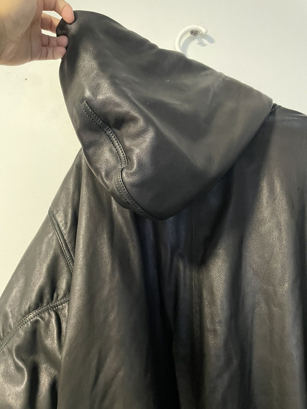 Balenciaga Balenciaga Leather Hoodie Size US M / EU 48-50 / 2 - 9 Thumbnail
