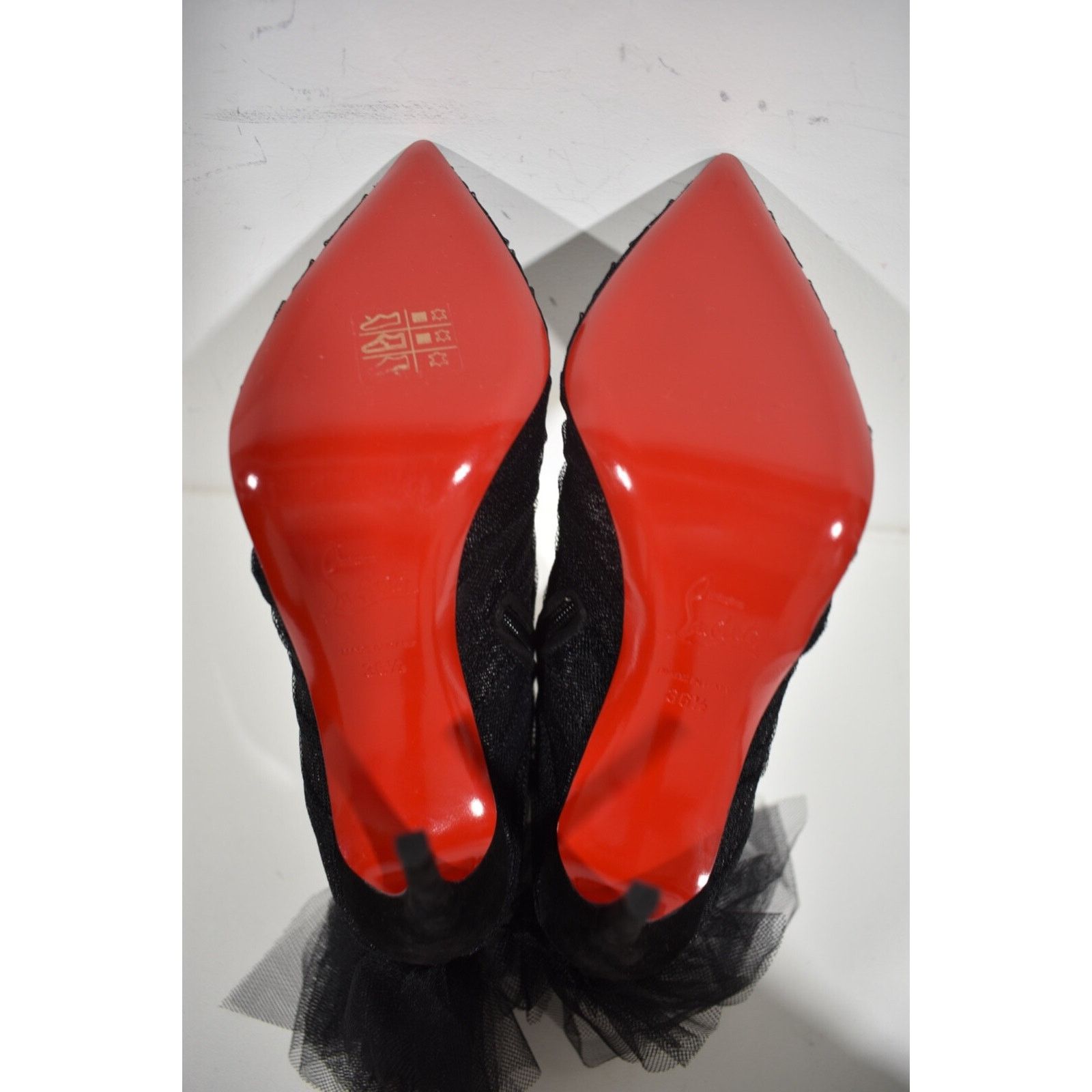 Christian Louboutin Christian Louboutin Libellibooty 100 Black Mesh Tulle Ankle Size US 6.5 / IT 36.5 - 12 Thumbnail