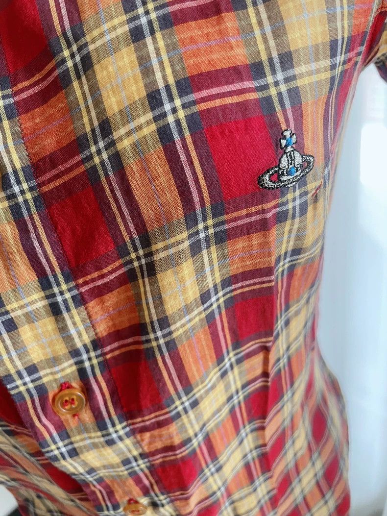 Vivienne Westwood Vivienne Westwood Saturn embroidered plaid shirt Size M / US 6-8 / IT 42-44 - 4 Thumbnail