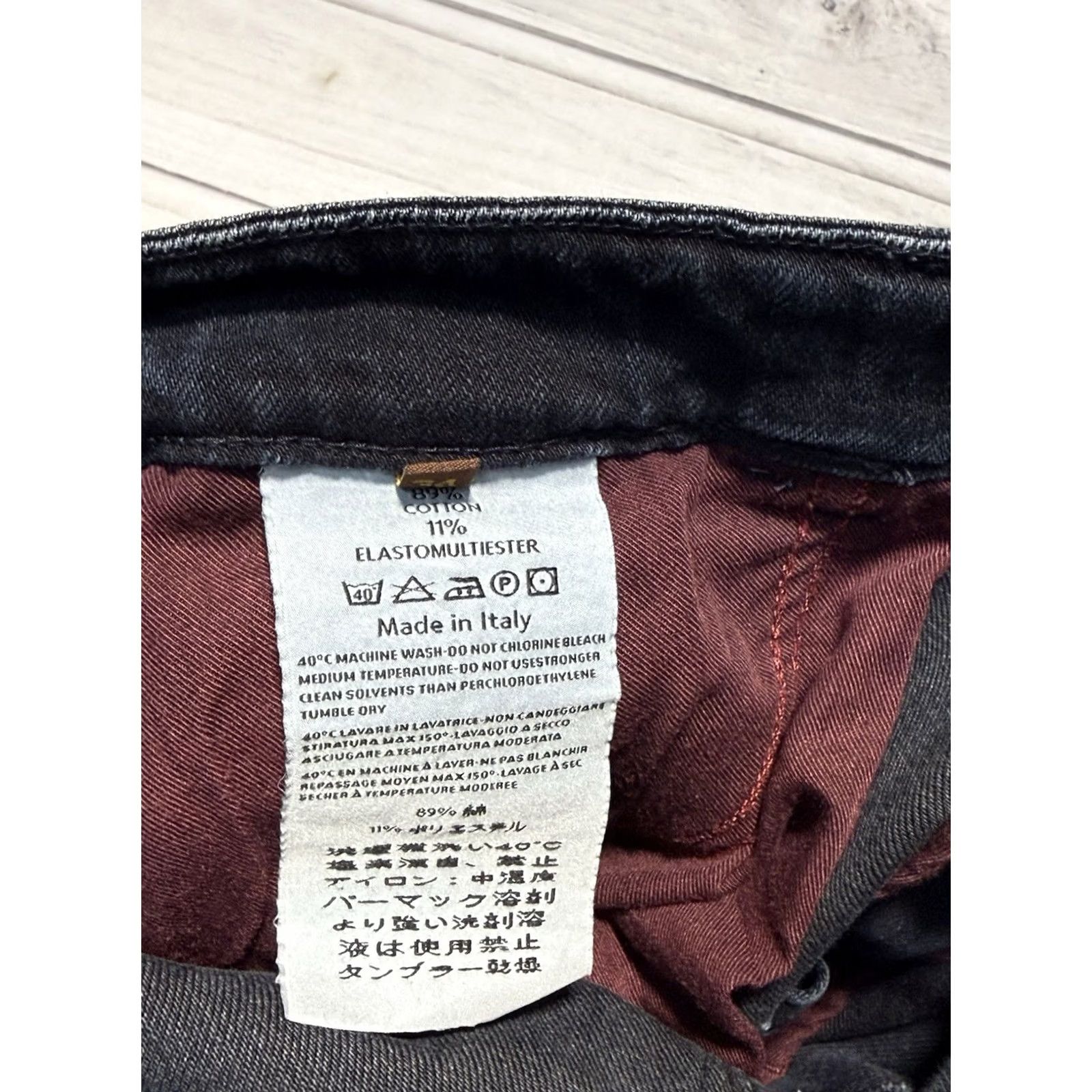 Vintage Notify Jeans Mens 34x32 Blue Denim Straight Leg Jeans Made in Italy Size 34 Regular Inseam 32 Navy Blue Logo Zipper Rise Mid 8.5-10.5"} Size 24" / US 00 / IT 34 - 6 Thumbnail