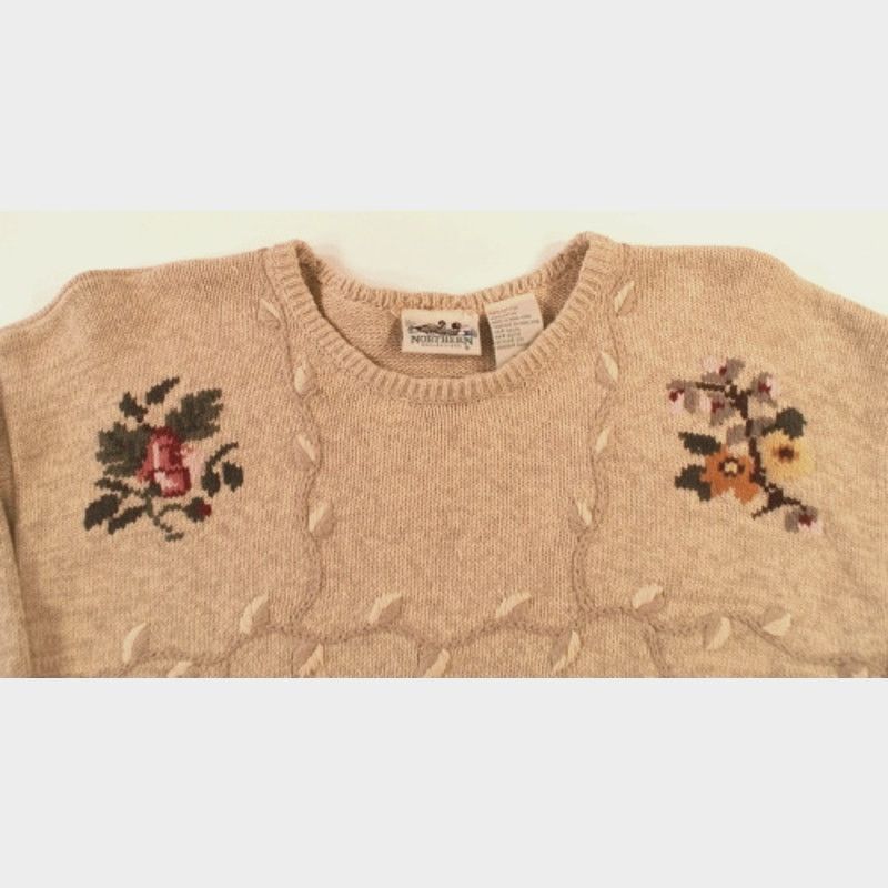 Northern Reflections Northern Reflections Knit Tunic Sweater Florals Leaves Large Size L / US 10 / IT 46 - 6 Thumbnail