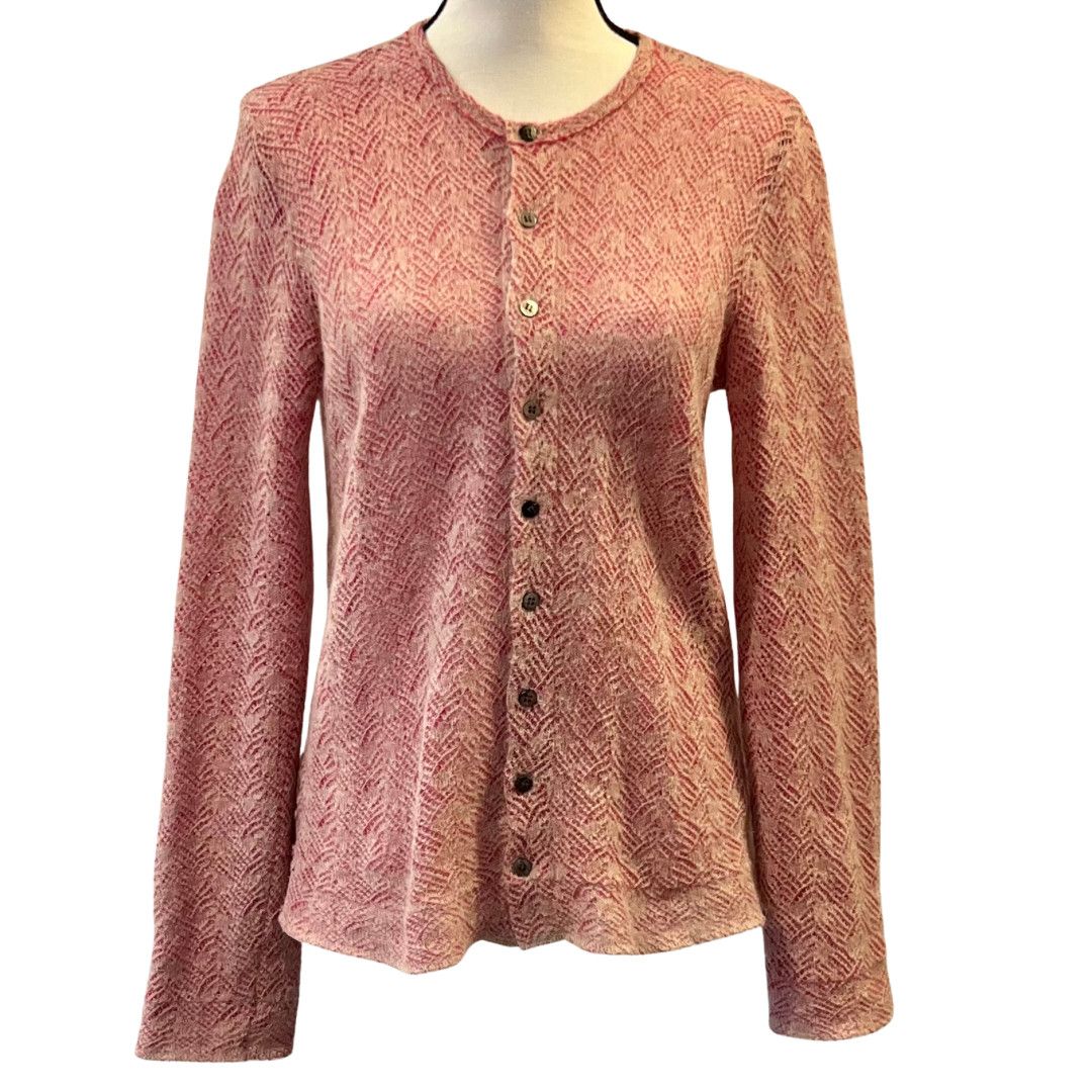 image of Junya Watanabe Women's Pink Knit Cardigan Size M