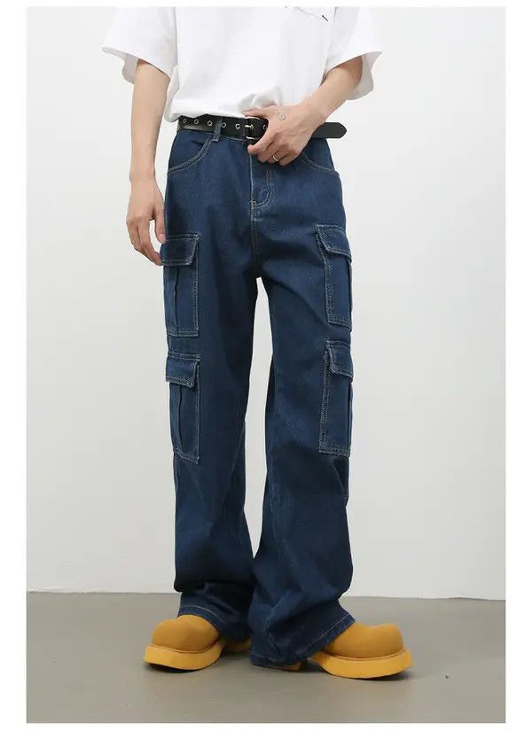 Japanese Brand Norika x Rina Vintage Multi-Pocket Washed Cargo Jeans Size US 32 / EU 48 - 2 Thumbnail