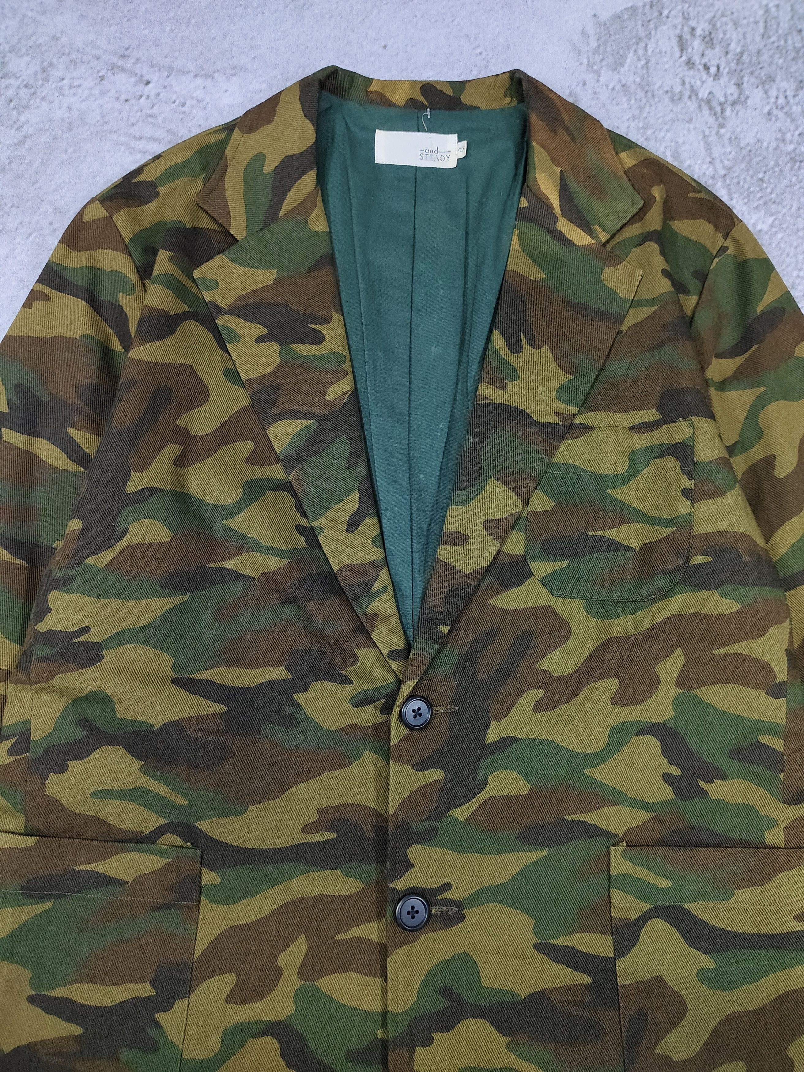 Japanese Brand and STADY- Streetwear Woodland Camouflage Blazer Jacket Size US M / EU 48-50 / 2 - 3 Thumbnail