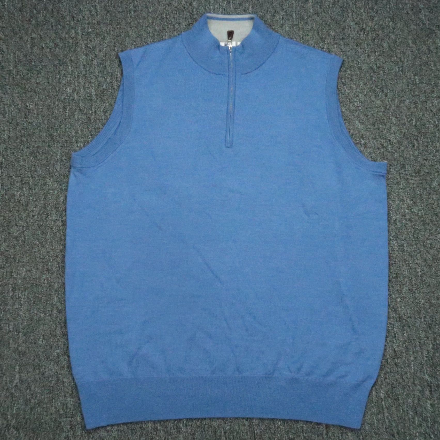 Peter Millar Peter Millar Vest Men XL Blue Silk Wool 1/4 Zip Size US XL / EU 56 / 4 - 2 Thumbnail