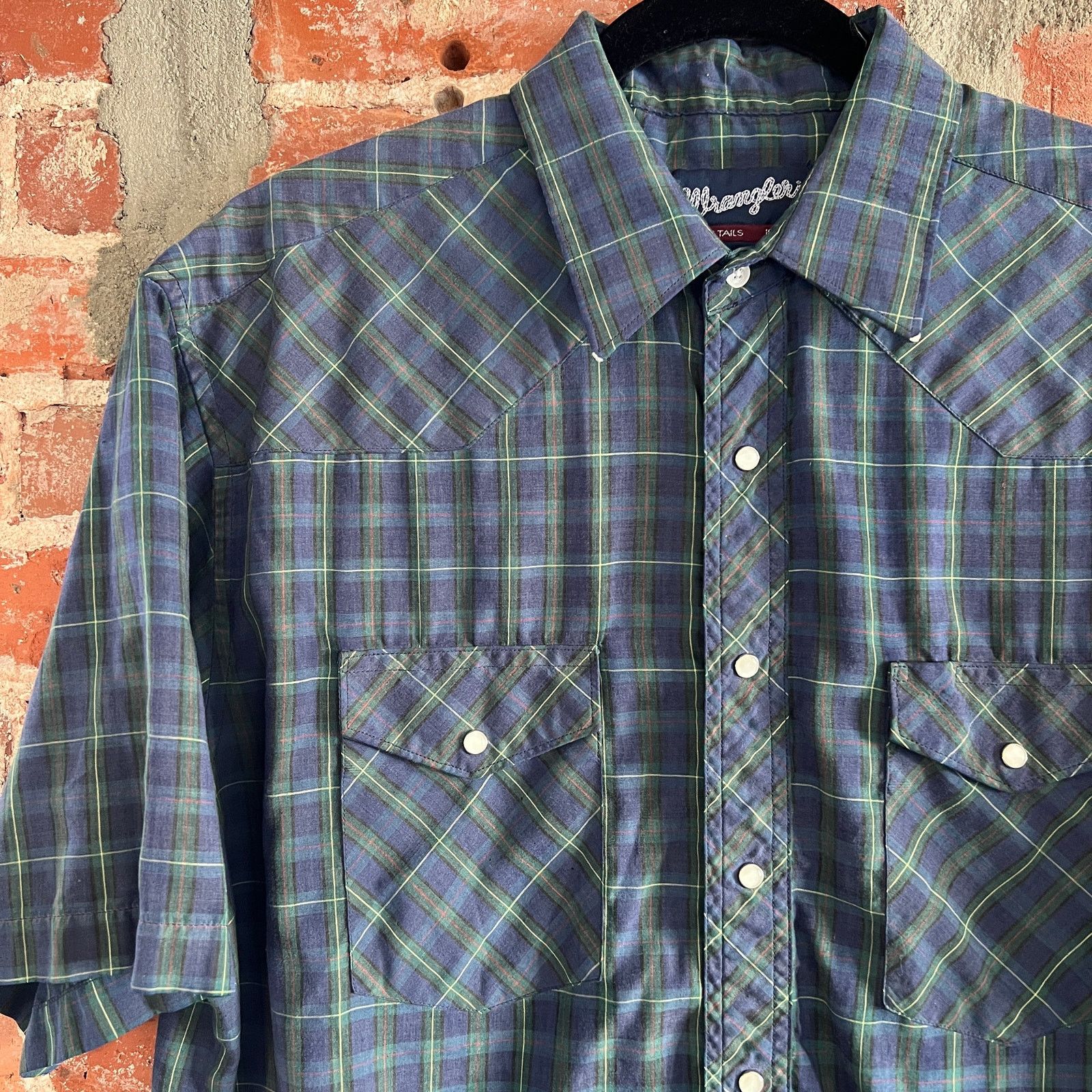 Wrangler VTG 90s Wrangler Paper Thin Pearl Snap Shirt L 16.5 24x33 Size US L / EU 52-54 / 3 - 1 Thumbnail