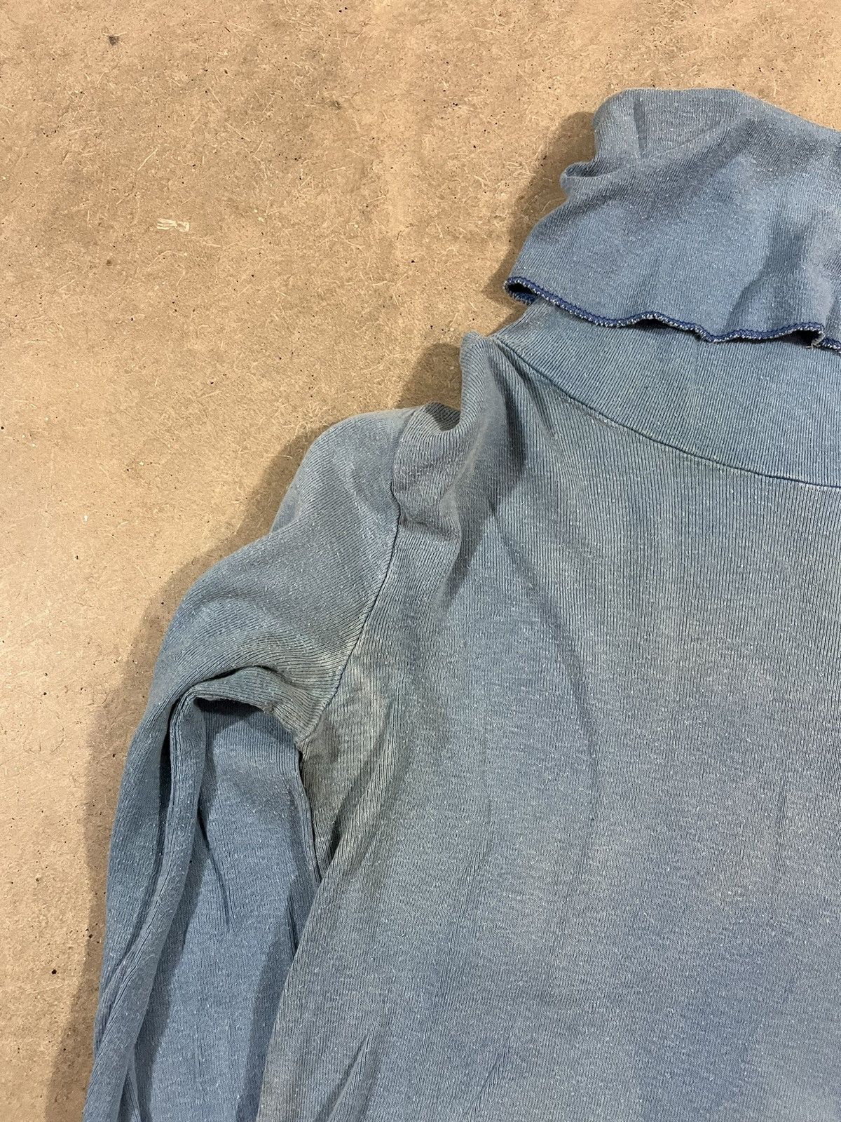 Vintage Vintage 60s 70s Turtleneck Shirt Faded Blue Size S / US 4 / IT 40 - 6 Thumbnail