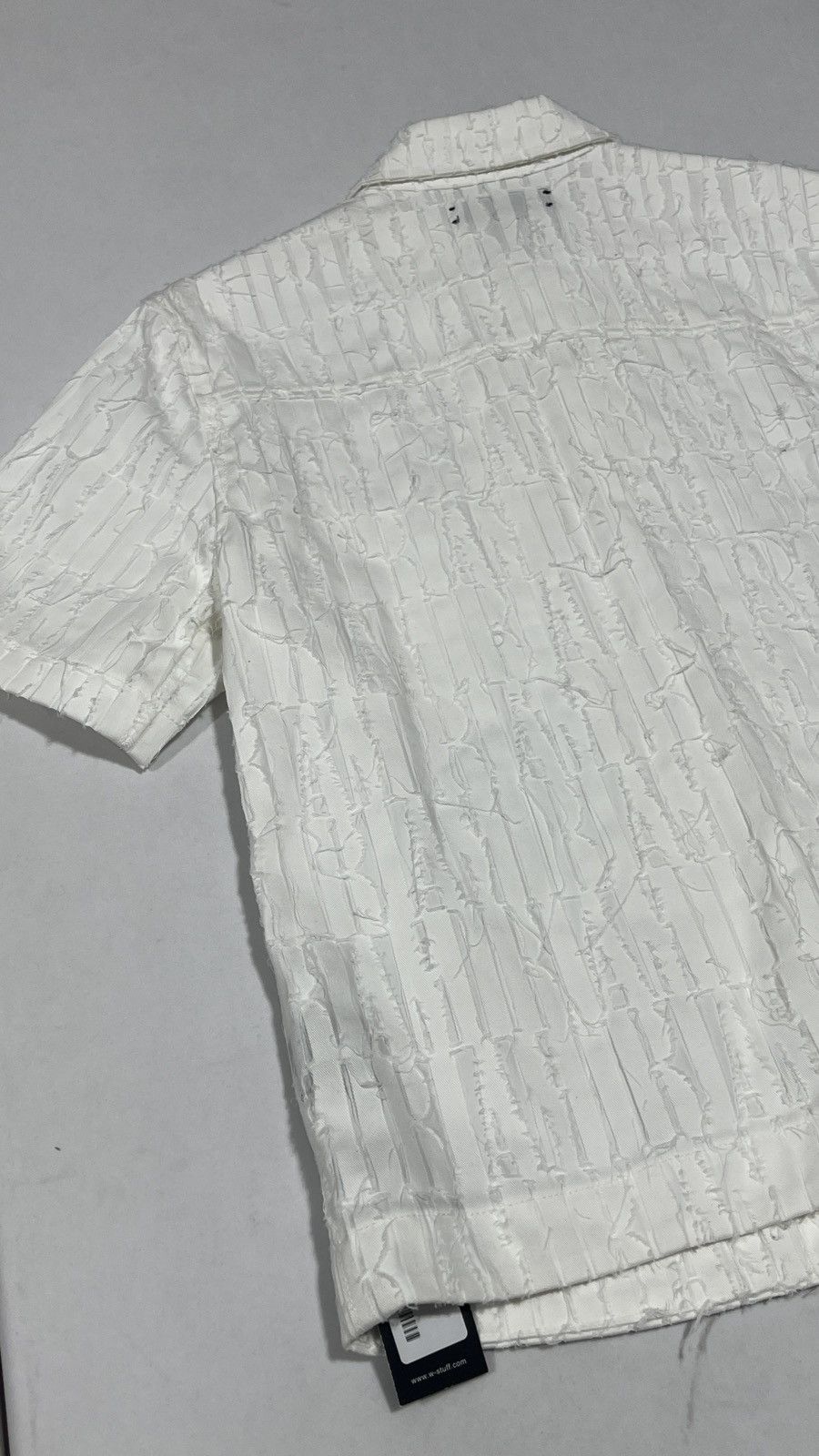 Amiri Amiri Logo Frayed White Button Up Size US S / EU 44-46 / 1 - 9 Thumbnail