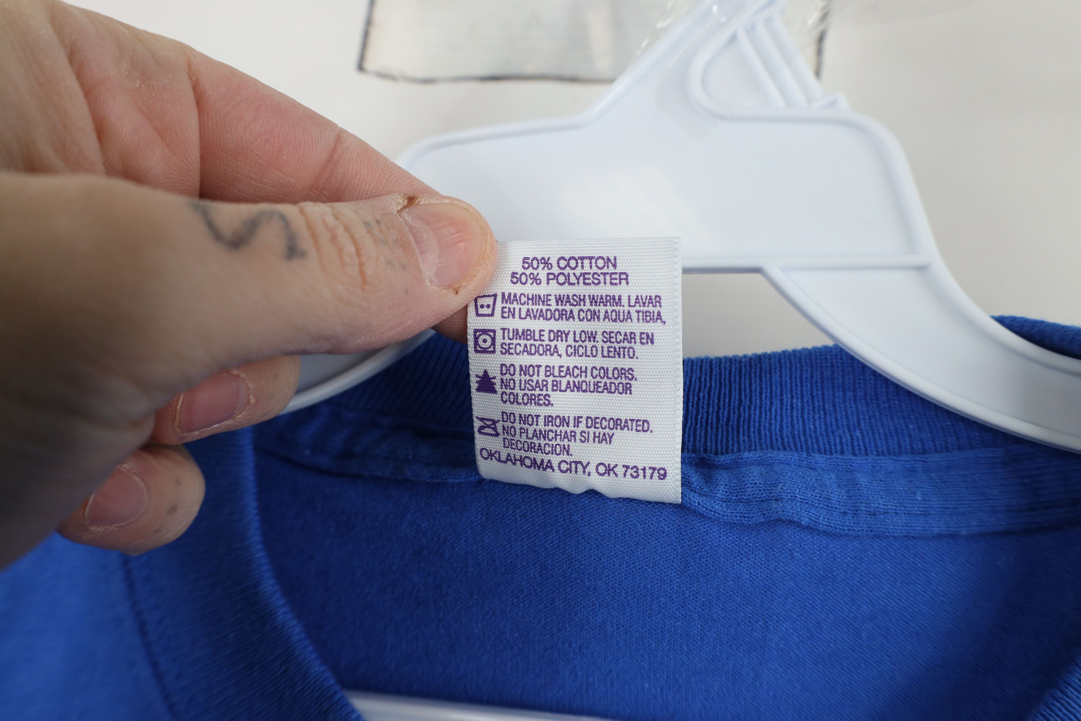 Vintage Vintage 90s Streetwear Blank Short Sleeve T-Shirt Royal Blue Size US L / EU 52-54 / 3 - 5 Thumbnail