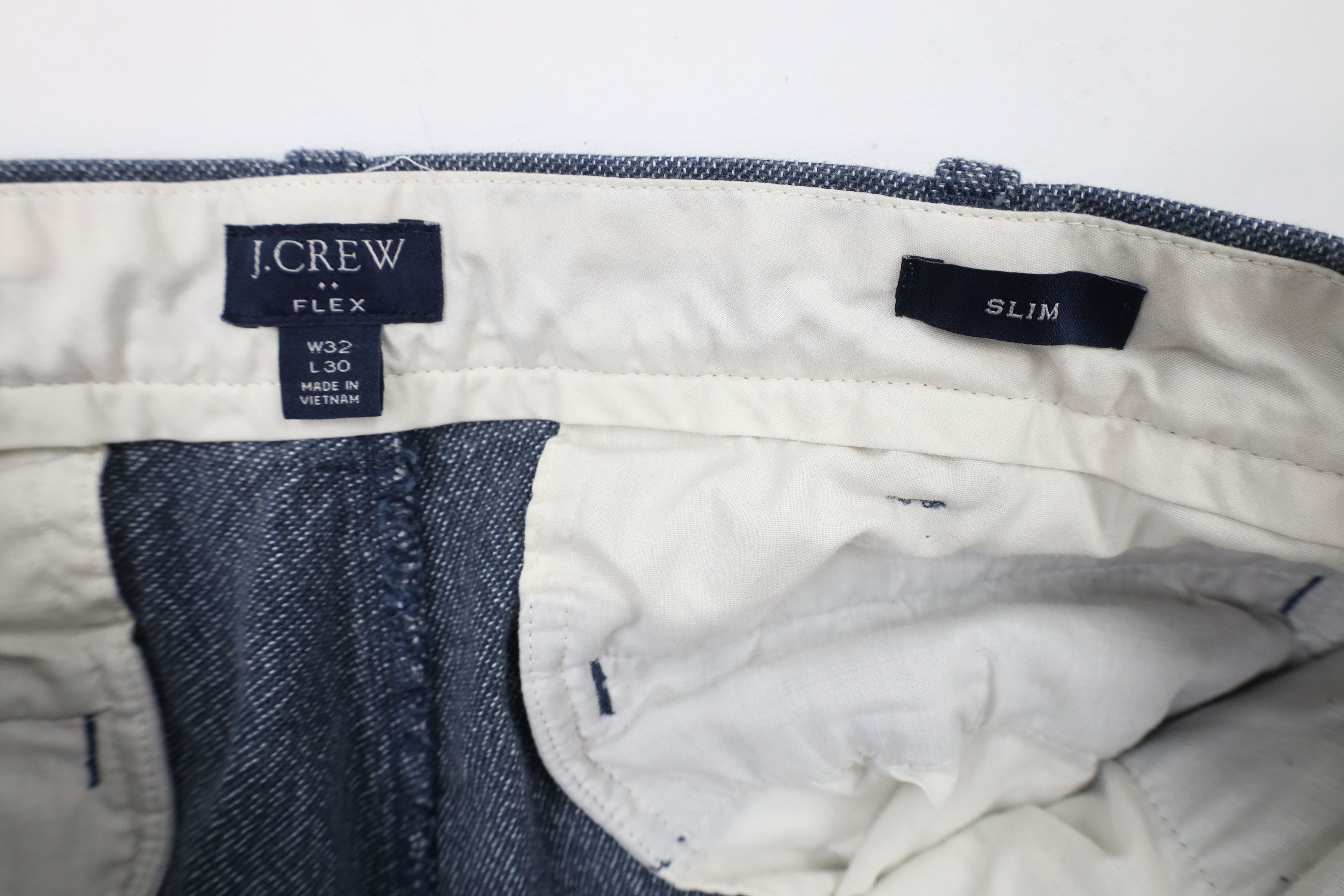 J.Crew × Vintage J Crew Slim Fit Flex Brushed Twill Trousers Chino Pants Blue Size US 32 / EU 48 - 7 Thumbnail