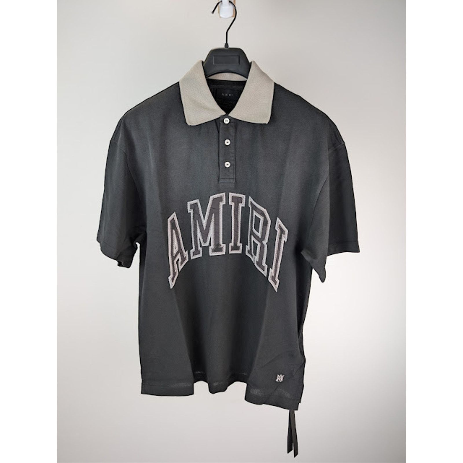 Amiri o1rshd1 Vintage Oversized Short-Sleeved Polo Shirt in Black Size US XL / EU 56 / 4 - 9 Thumbnail