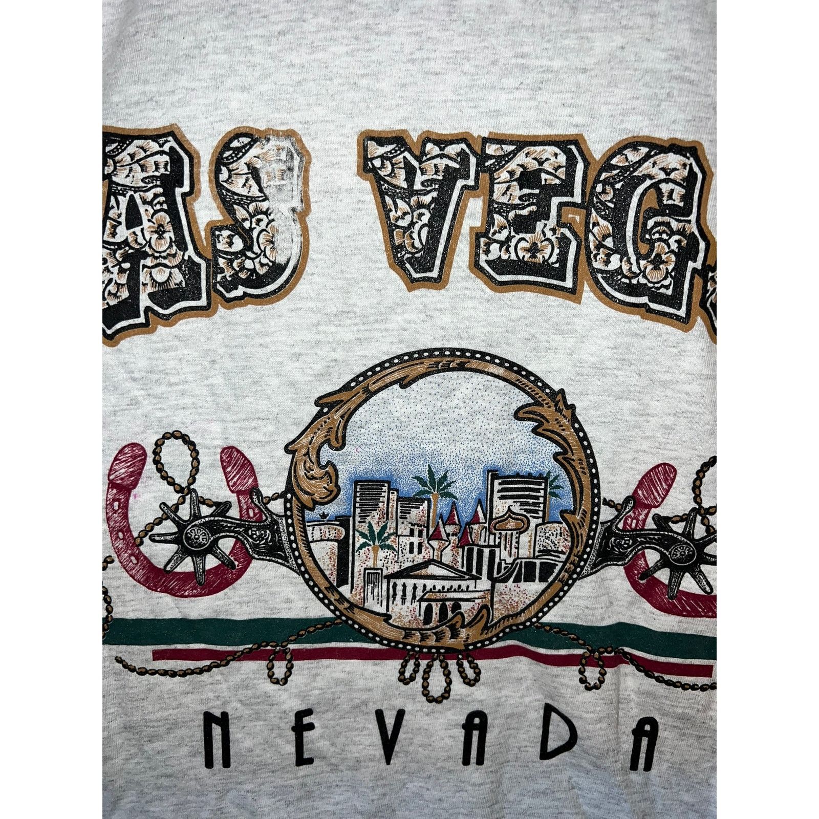 Signal Sport Vintage Las Vegas Gray Shirt Nevada Tee VTG 90s Stained L Size US L / EU 52-54 / 3 - 3 Thumbnail