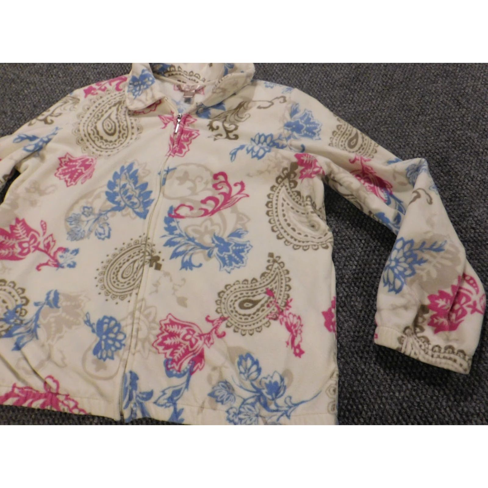 Vintage White Stag Jacket Women Long Beige Floral Zip Button Family Casual Winter XL/US Size XL / US 12-14 / IT 48-50 - 4 Thumbnail