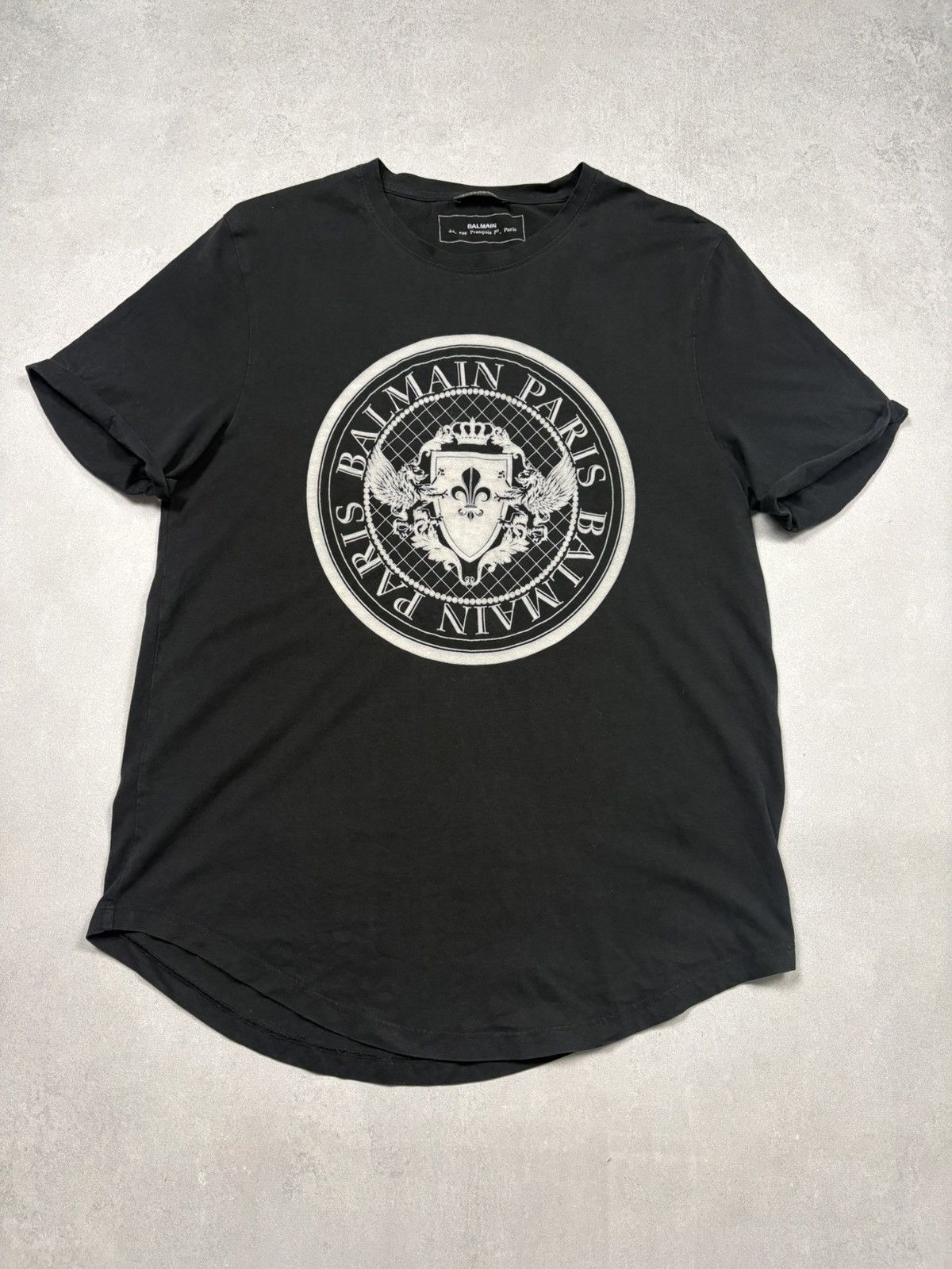 Balmain Balmain Paris Big Logo Crest Black T-Shirt Size US M / EU 48-50 / 2 - 1 Thumbnail