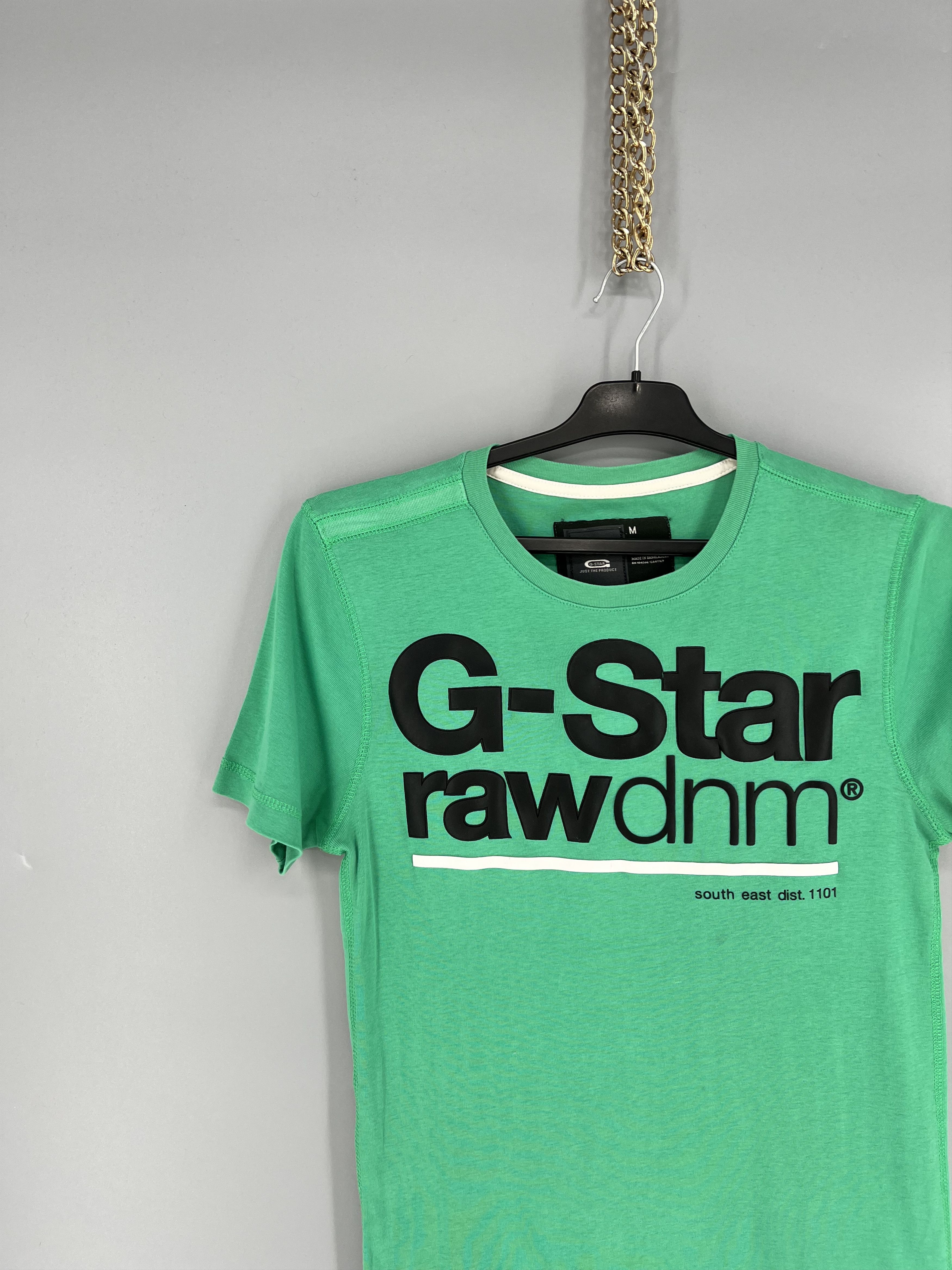 G-Star Vintage G-Star Raw T-Shirt Green Big Centre Logo Size m Size US M / EU 48-50 / 2 - 4 Thumbnail