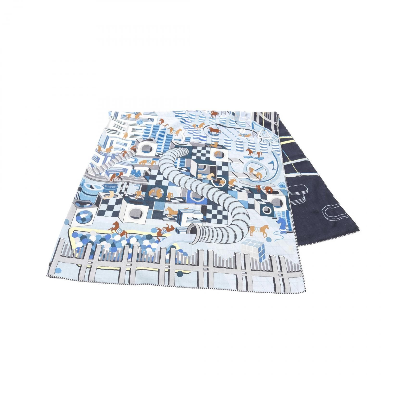 Hermes Hermes Hermes Carre 140 HORSE CLUB Silk Cashmere Scarf Others Scarf Size ONE SIZE - 1 Thumbnail