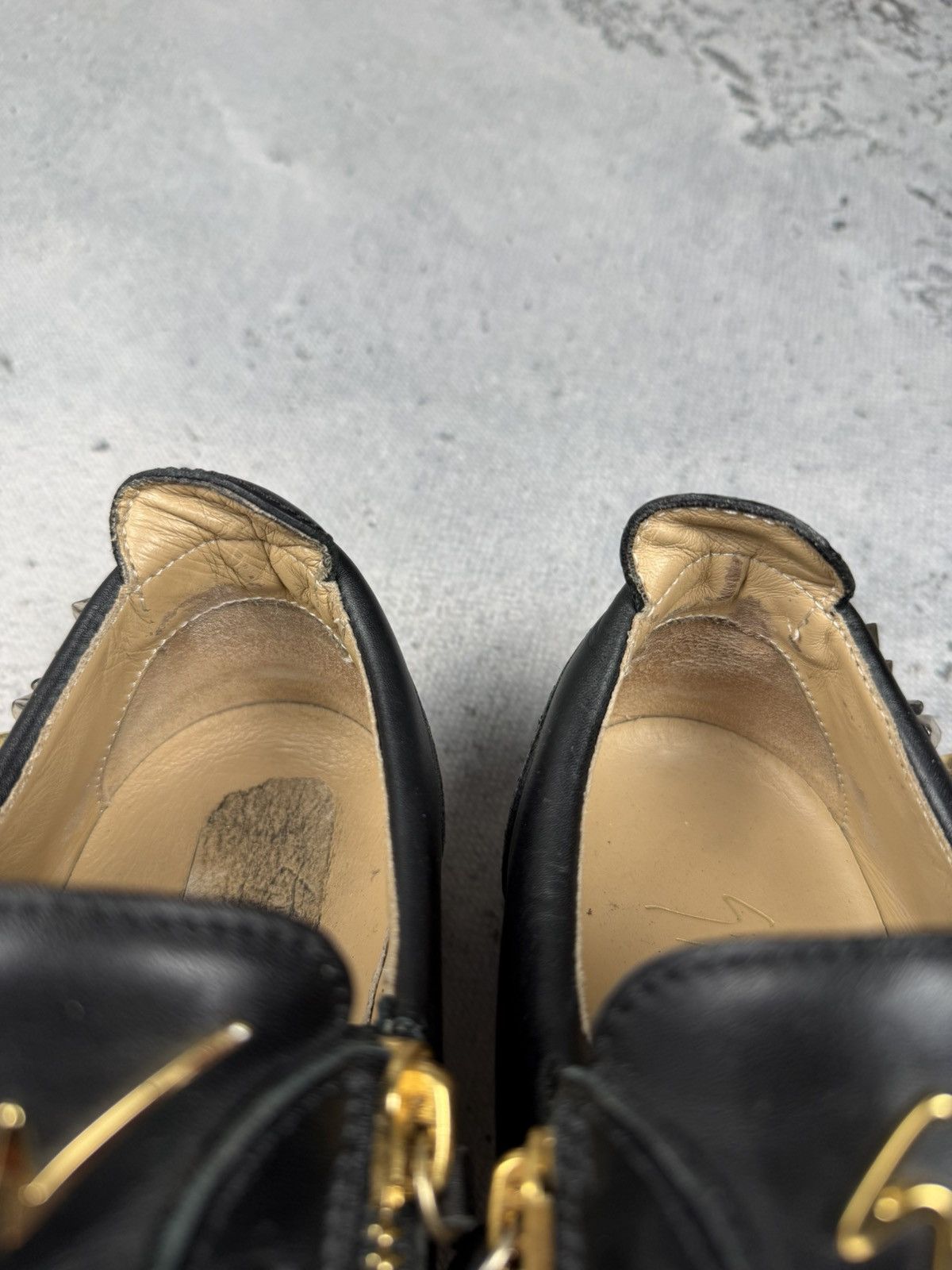 Giuseppe Zanotti Giuseppe Zanotti Frankie Shel Black Leather Studded Sneakers Size US 8 / EU 41 - 14 Thumbnail