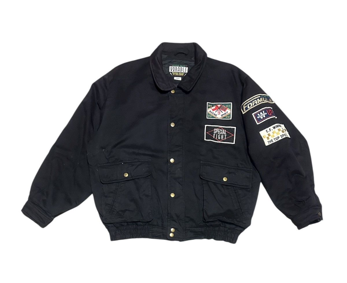 Vintage Vintage Grand Prix Formula Bomber Jacket Vorable Sun Faded Size US L / EU 52-54 / 3 - 1 Thumbnail