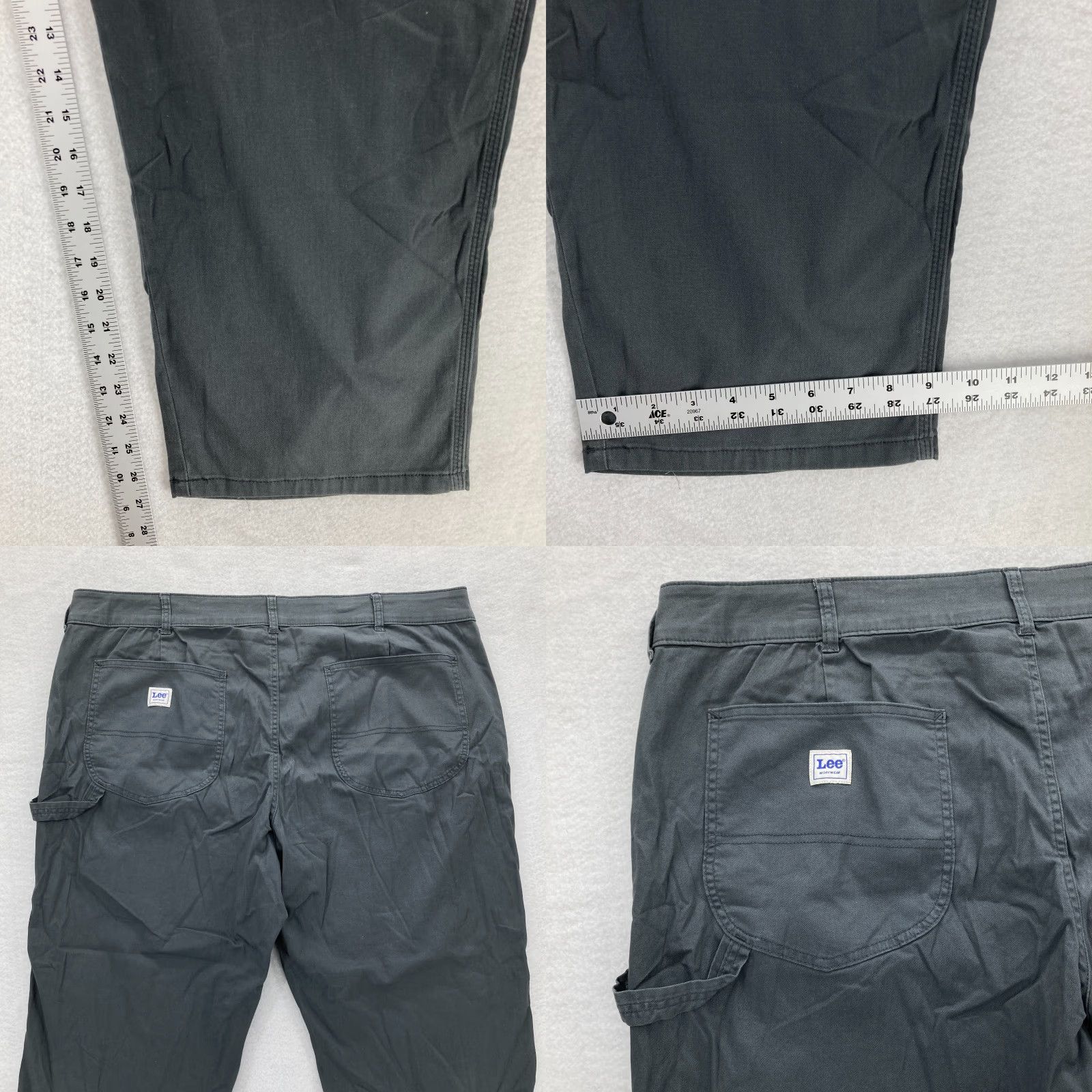 Lee Lee Workwear Carpenter Pants Women's Plus 24W Gray Stretch Straight Leg Utility Pants Size 42" / US 20 - 8 Thumbnail