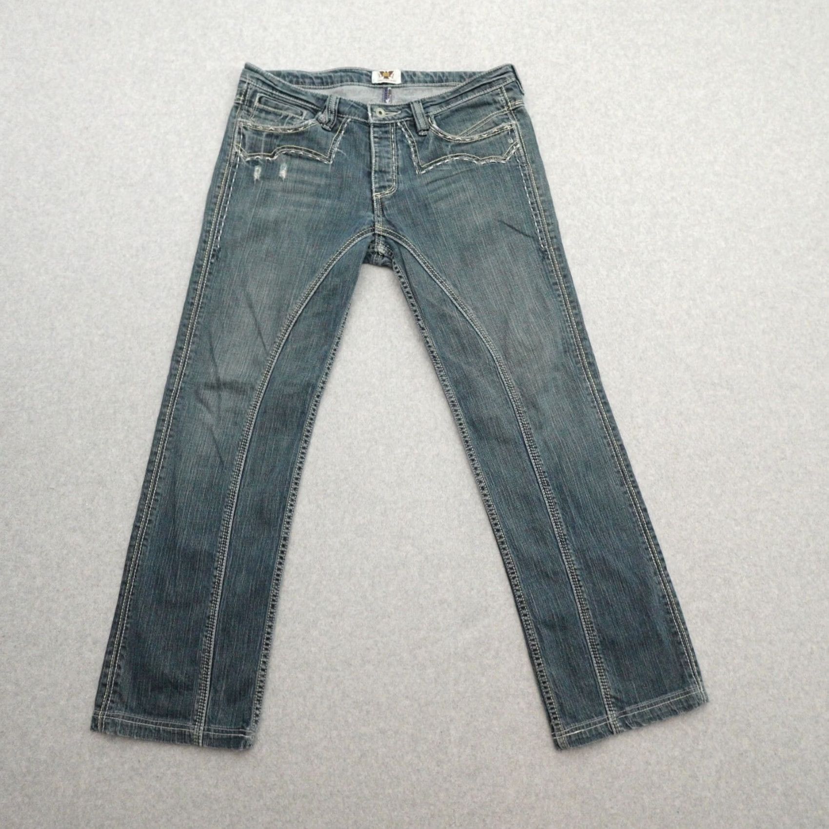 Denime VINTAGE ANTIK Denim Jeans Womens Size 32 Blue Y2K Baggy Fit Size 24" / US 00 / IT 34 - 2 Thumbnail