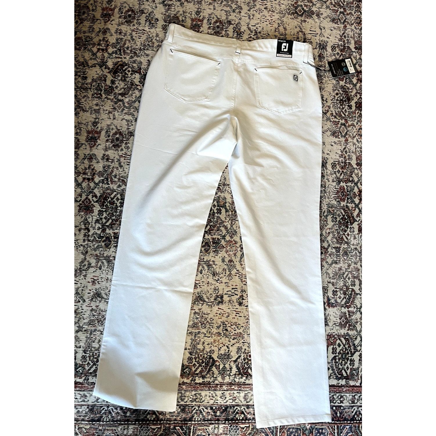 Footjoy Footjoy Men Performance Golf Pant Athletic White 36X34 NWT Size US 36 / EU 52 - 2 Thumbnail