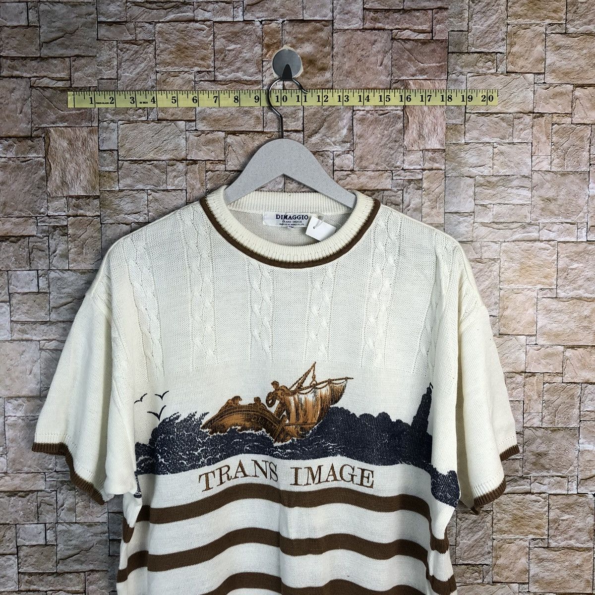 Homespun Knitwear × Japanese Brand A Maggio White Knitwear short sleeve vintage japan #A225 Size L / US 10 / IT 46 - 2 Thumbnail