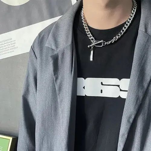 VIBE Titanium Steel Link Chain Necklace for Men Women Hip Hop Size ONE SIZE - 4 Thumbnail