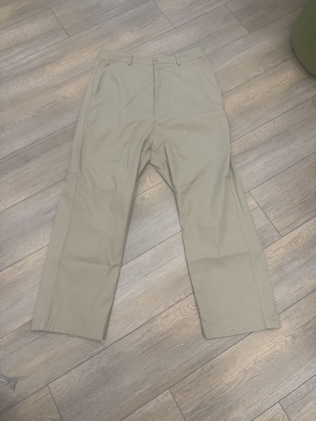 Maison Margiela MM6 Maison Margiela Beige Straight-Leg Trousers – Size 52L Size 52L - 1 Thumbnail