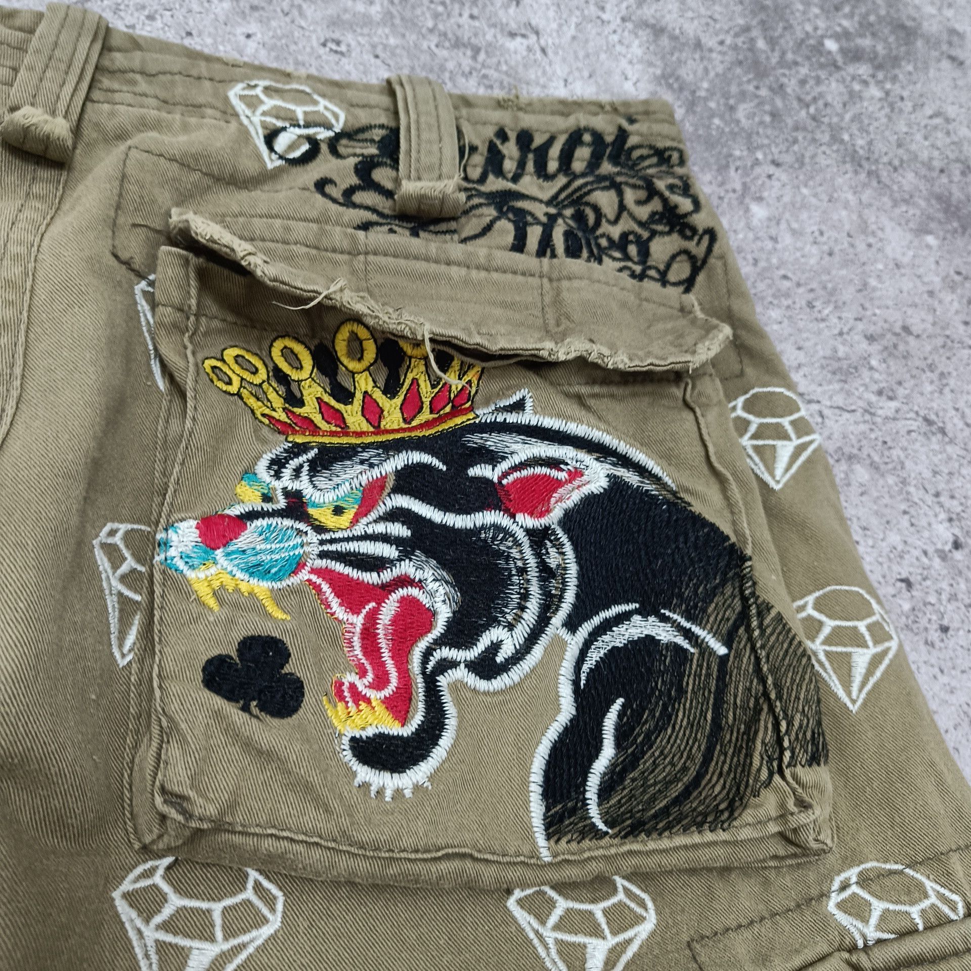Ed Hardy × Japanese Brand × Vintage Shiroi Neko Japanese Shorts like Ed Hardy Size US 31 - 4 Thumbnail