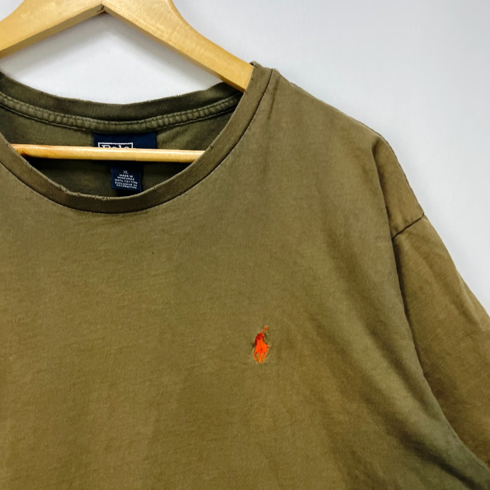 Ralph Lauren VINTAGE Polo Ralph Lauren T-Shirt OR Polo Ralph Lauren Shirt XL Green 90s Sun Faded Pony T Shirt Men Boys Womens Size US XL / EU 56 / 4 - 3 Thumbnail