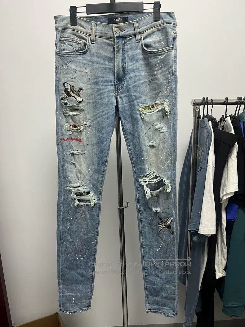 Amiri Amiri Size 32 Crane destroys old splash-ink jeans Size US 32 / EU 48 - 1 Thumbnail