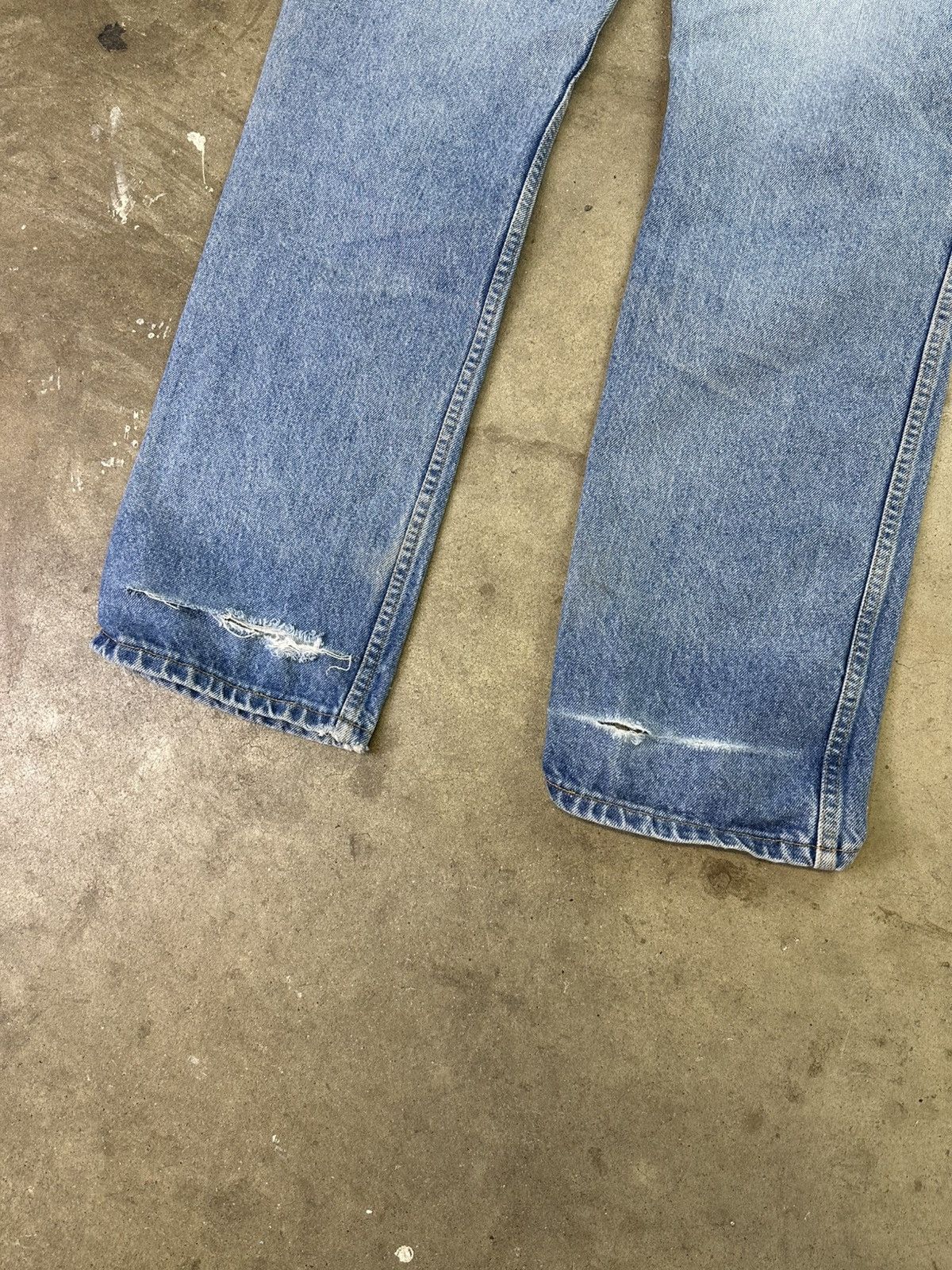 Lee × Vintage vintage 80s lee light wash distressed thrashed denim 33 Size US 33 - 6 Thumbnail