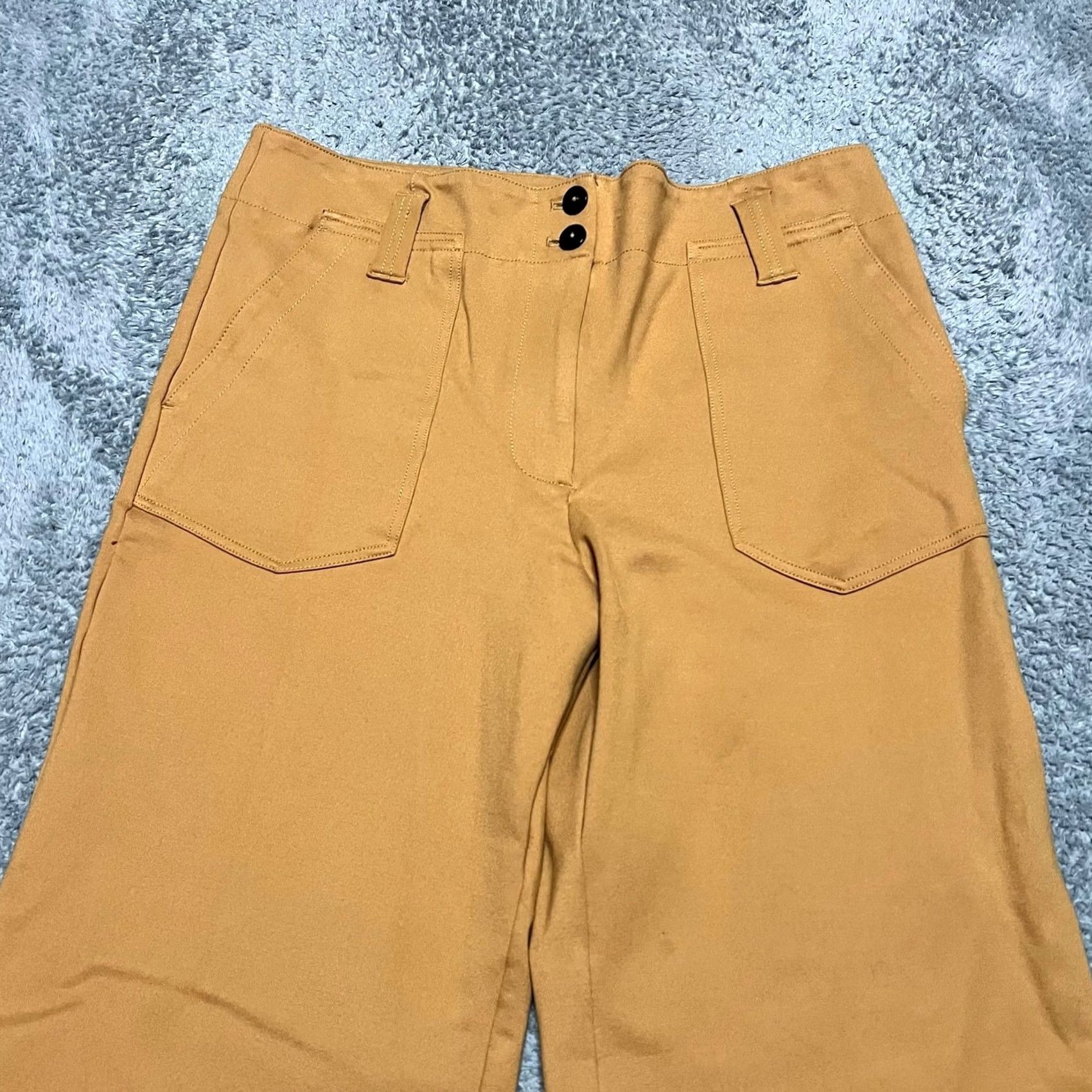 Vintage Maeve Anthropologie Pants Womens 14 Naomi Wide-Leg Flare Brown 34x28.5 The Size 36" / US 14 / IT 50 - 2 Thumbnail