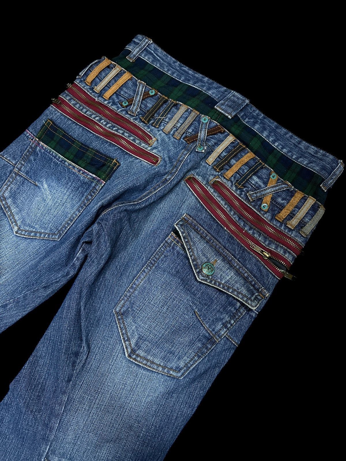 Japanese Brand Flare Twist Legs 💥 Double Waist Flare Twist Legs Denim💥 Size US 34 / EU 50 - 6 Thumbnail