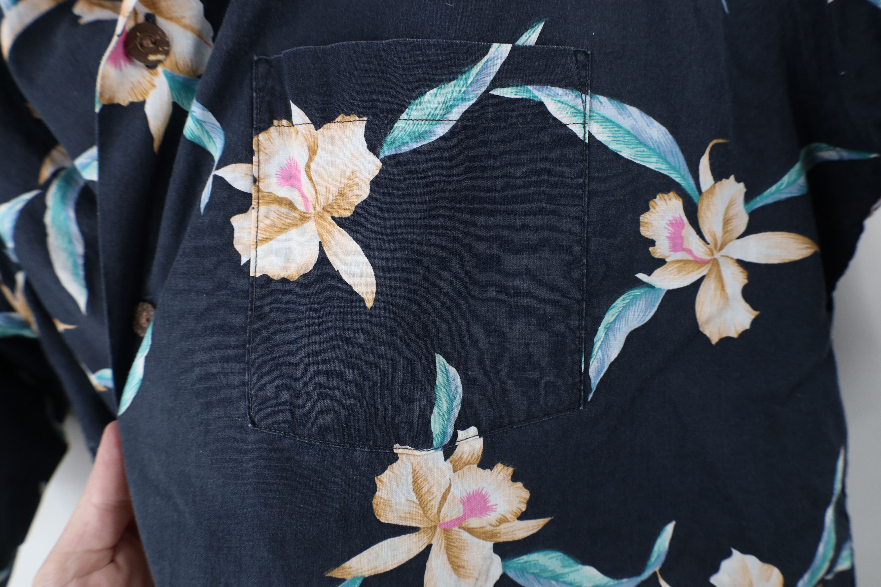 Lands' End × Vintage Vintage 90s Lands End Flower Camp Collar Button Shirt USA Size US XL / EU 56 / 4 - 10 Thumbnail
