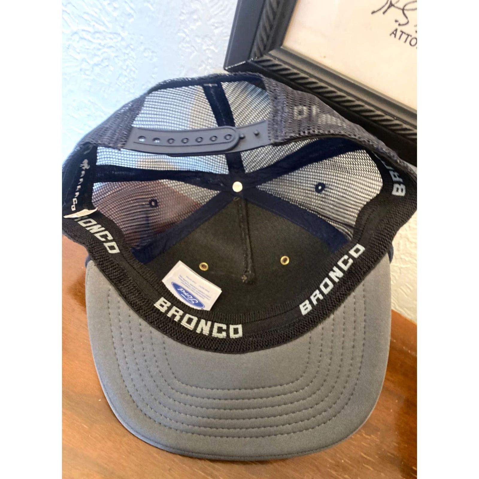 Ford VINTAGE Ford Bronco Trucker Hat Blue Gray Rope OSFA EUC Size ONE SIZE - 4 Thumbnail