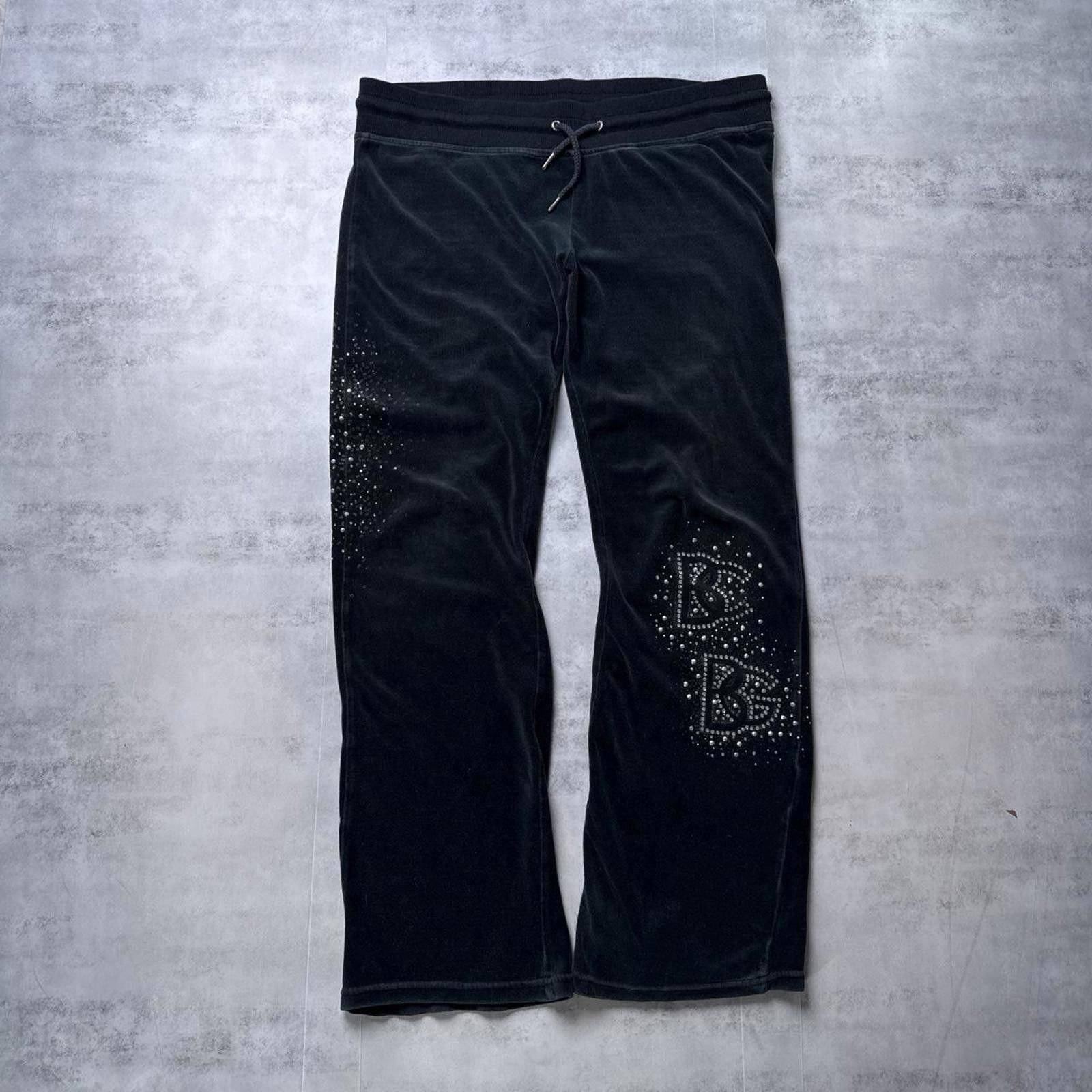 Bcbgmaxazria Y2K BCBG 00s Black Flared Sweatpants Size 36" / US 14 / IT 50 - 1 Thumbnail