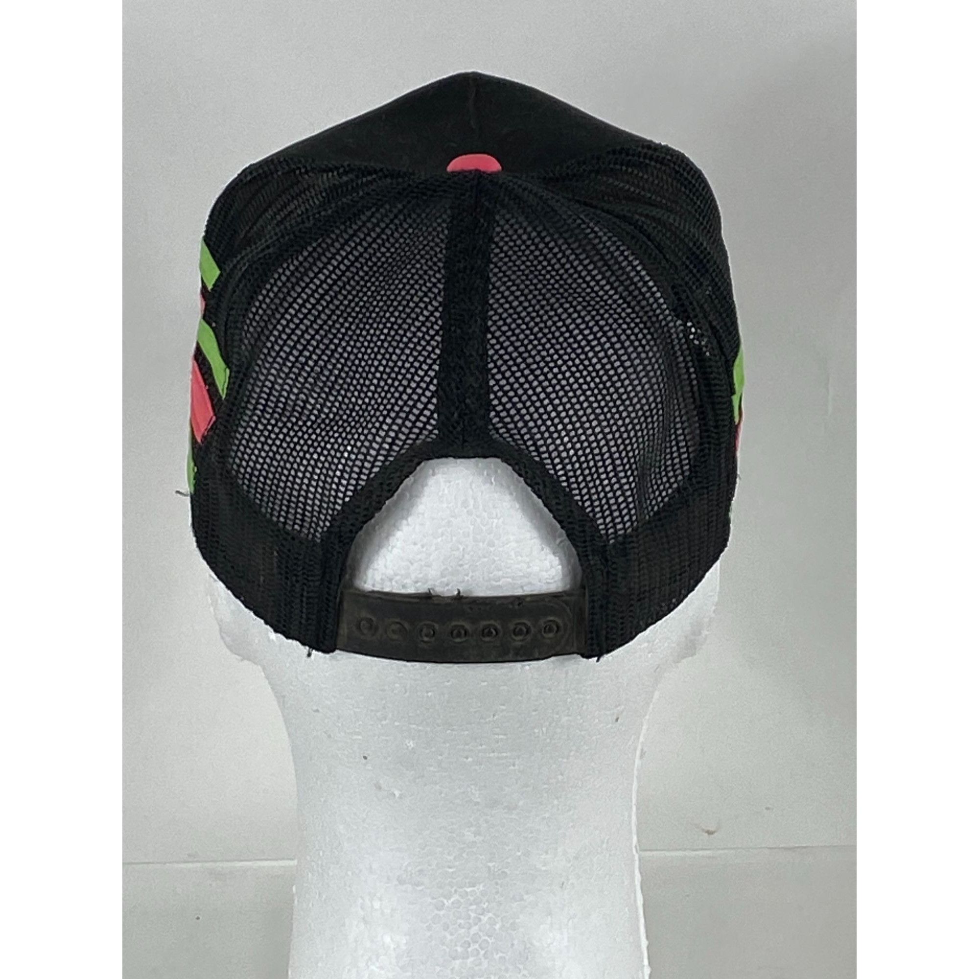 Other × Vintage Vintage Yupoong Houston PD Green & Pink Stripe Trucker Mesh Size ONE SIZE - 4 Thumbnail