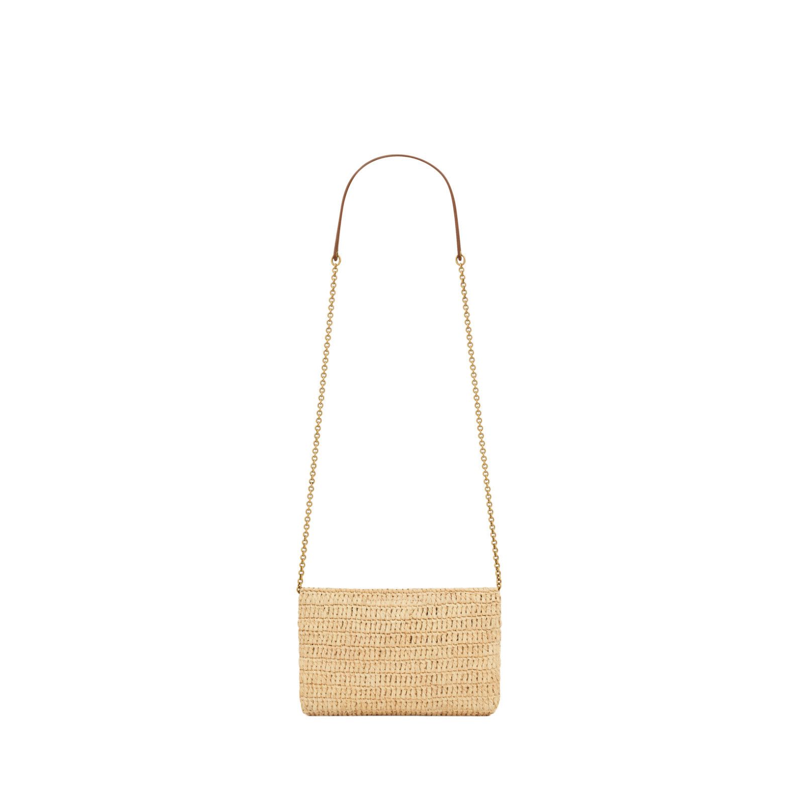 Saint Laurent Paris SAINT LAURENT Cassandre Envelope $1550 Natural/Brick Raffia Size ONE SIZE - 2 Thumbnail