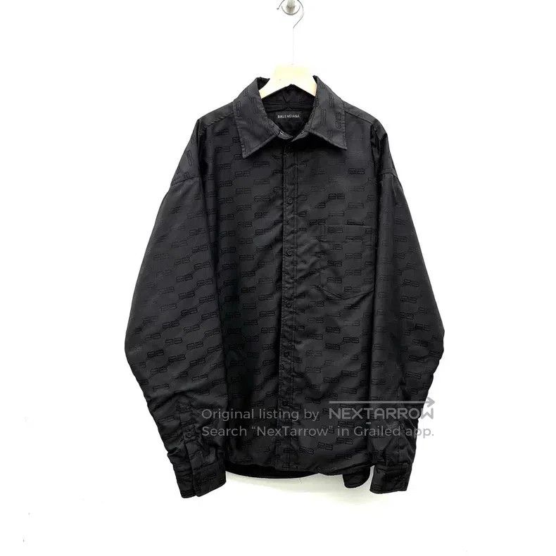 Balenciaga Classic Full Print Dark Pattern Logo Cotton Jac