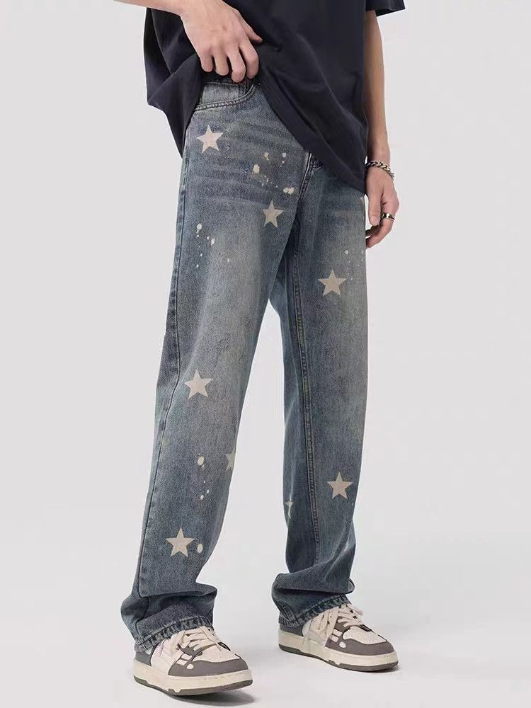 Designer × Japanese Brand Vintage Star Print High Street Jeans Size US 30 / EU 46 - 5 Thumbnail